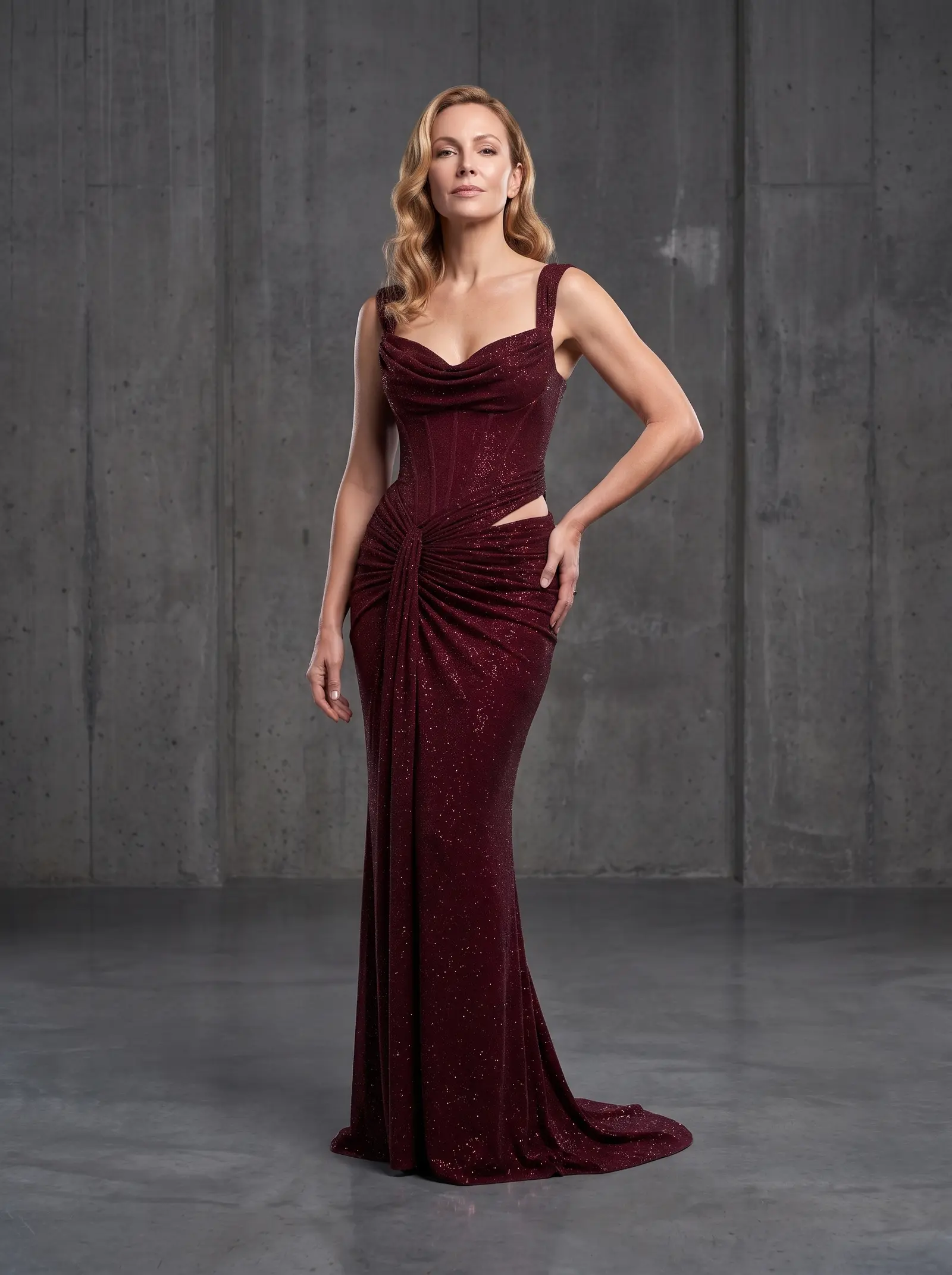 Wine Twist gown