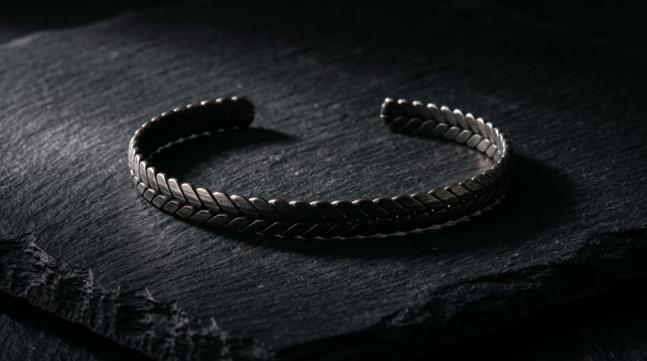 Amun Braid Cuff on slate