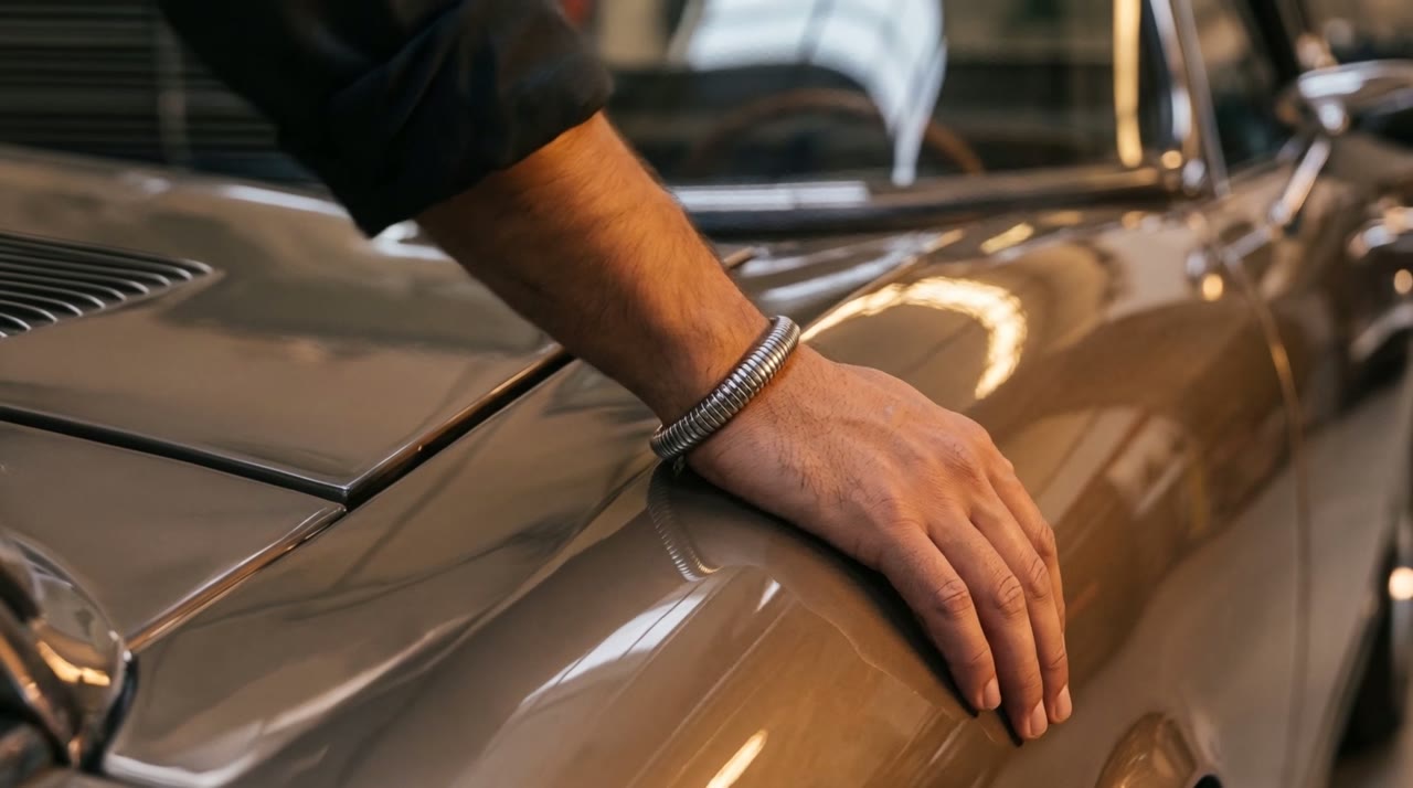 Coil Bangle worn in the scene