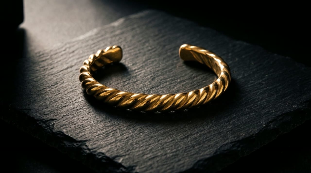 Giza Wheat Cuff on slate
