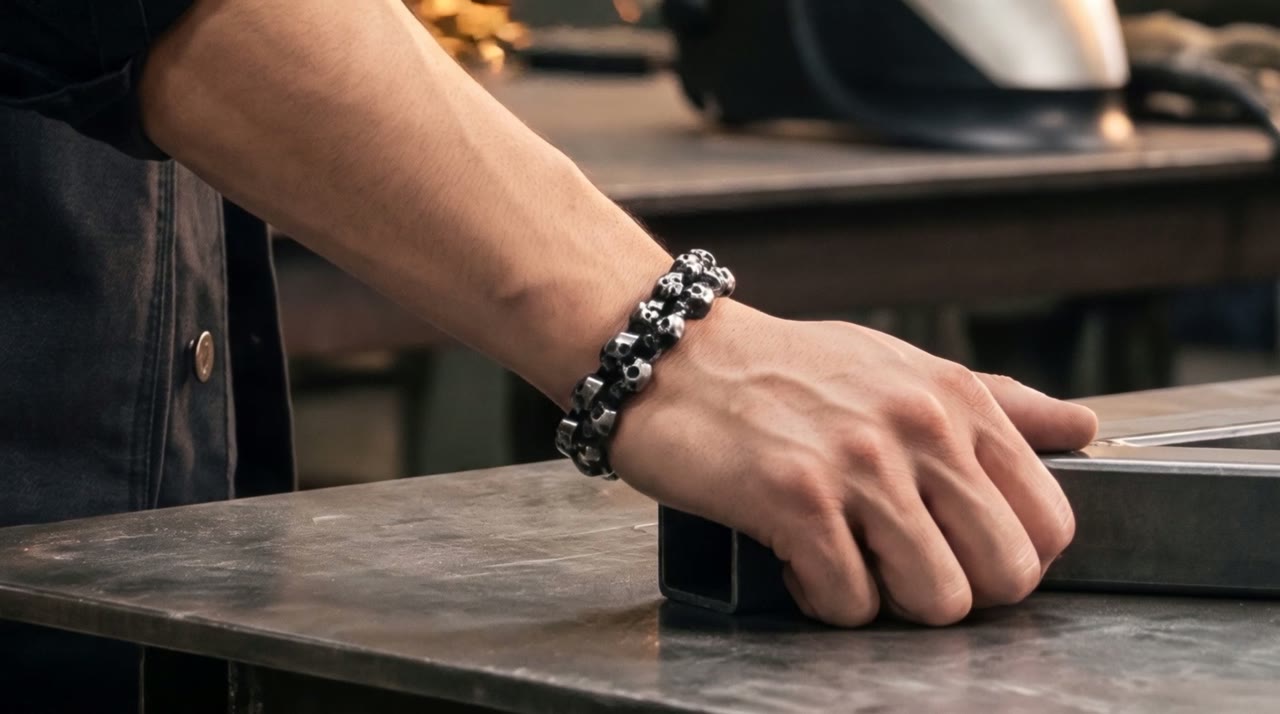 Hex Skull Chain worn in the scene