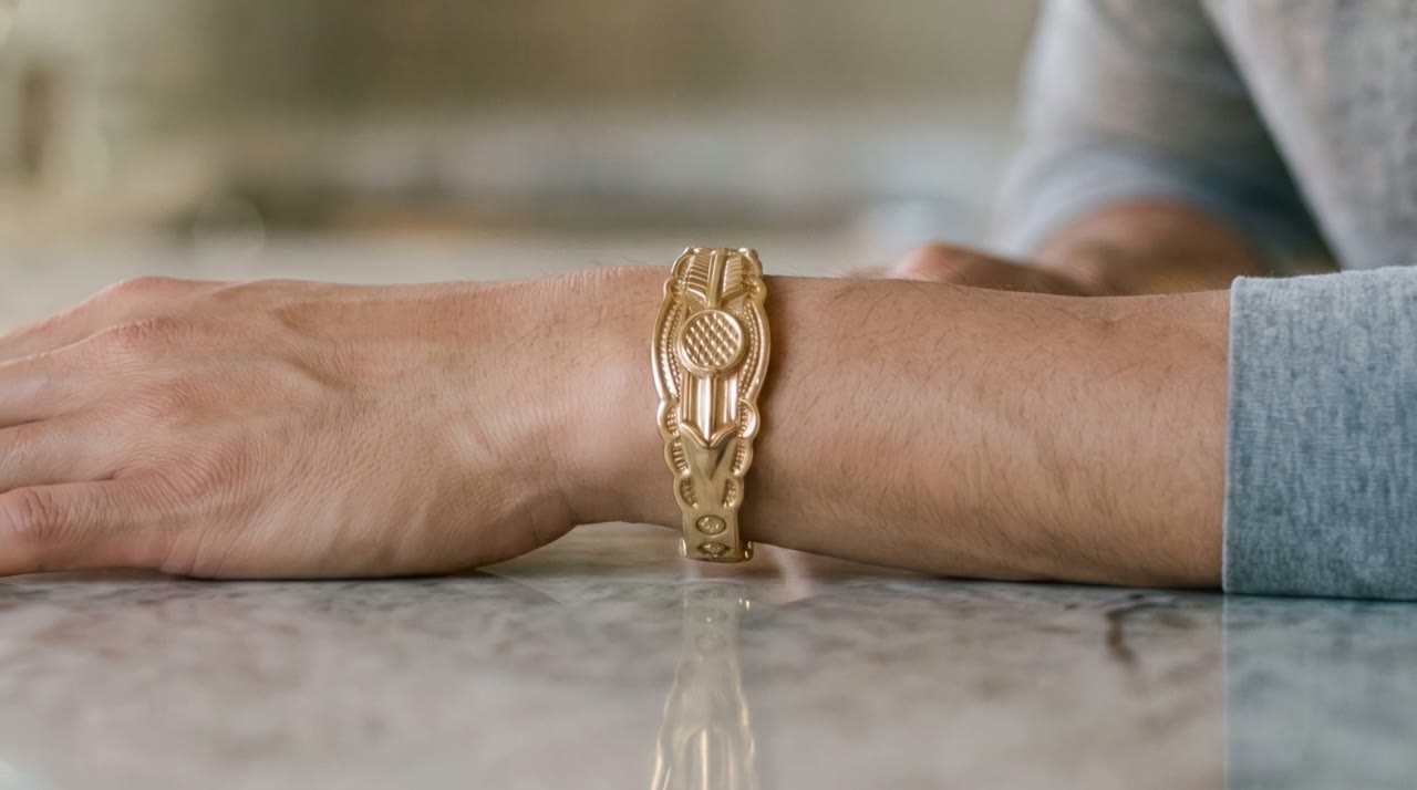Luxor Feather Cuff worn in the scene