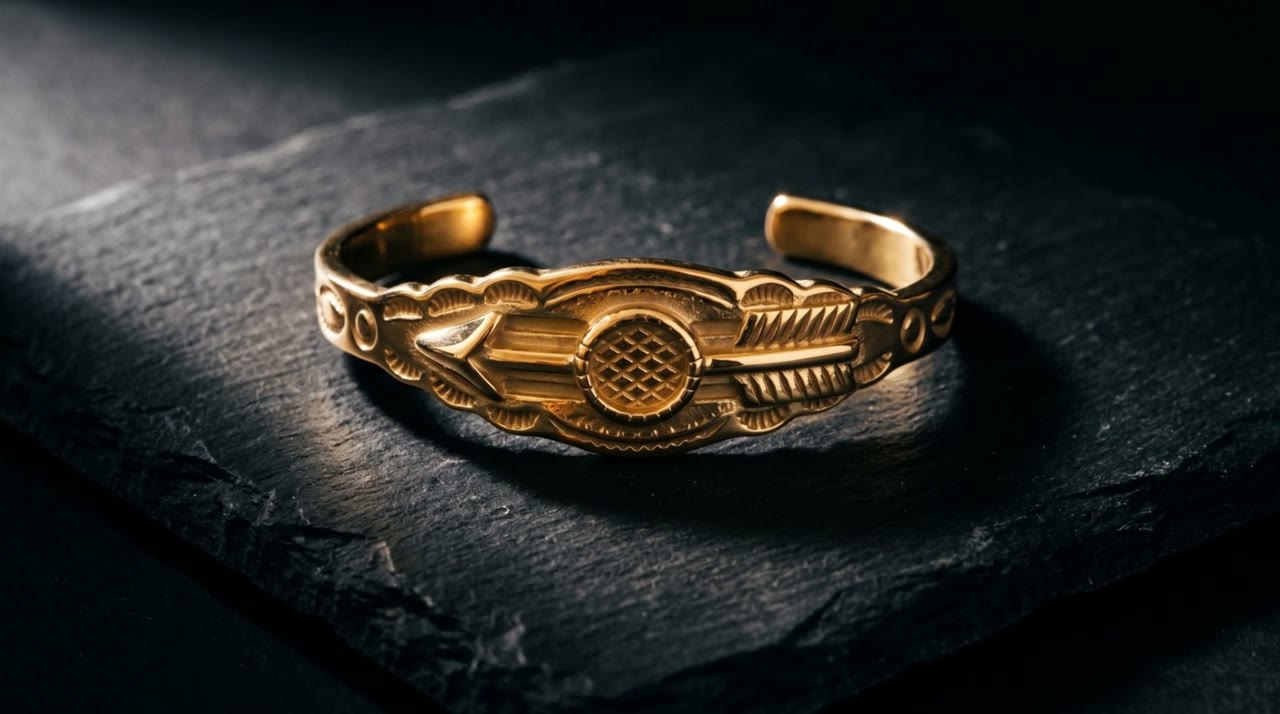Luxor Feather Cuff on slate