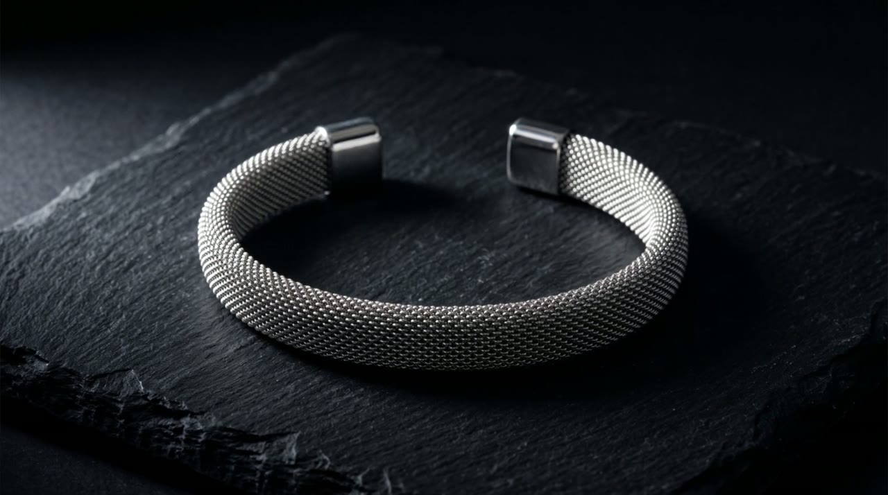Meridian Mesh Cuff on slate