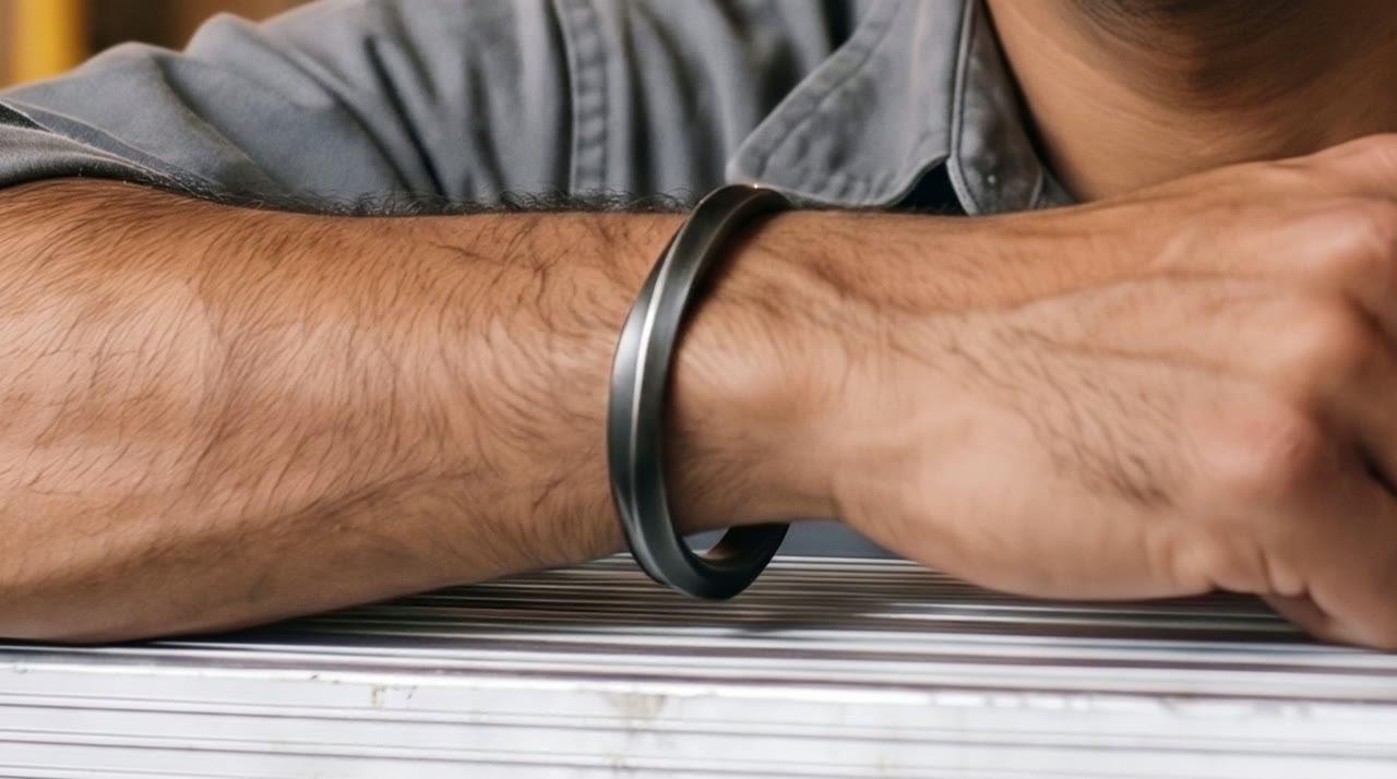 Meridian Twist Cuff worn in the scene