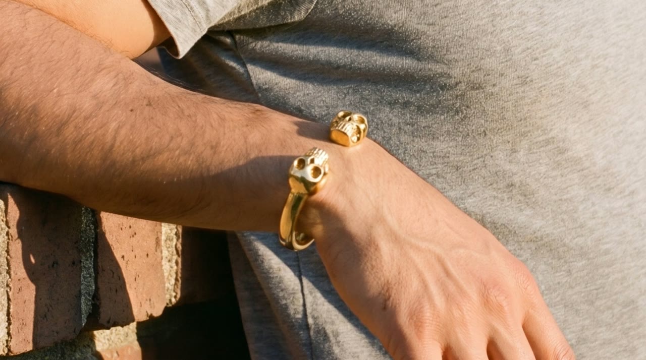 Pharaoh Skull Cuff worn in the scene