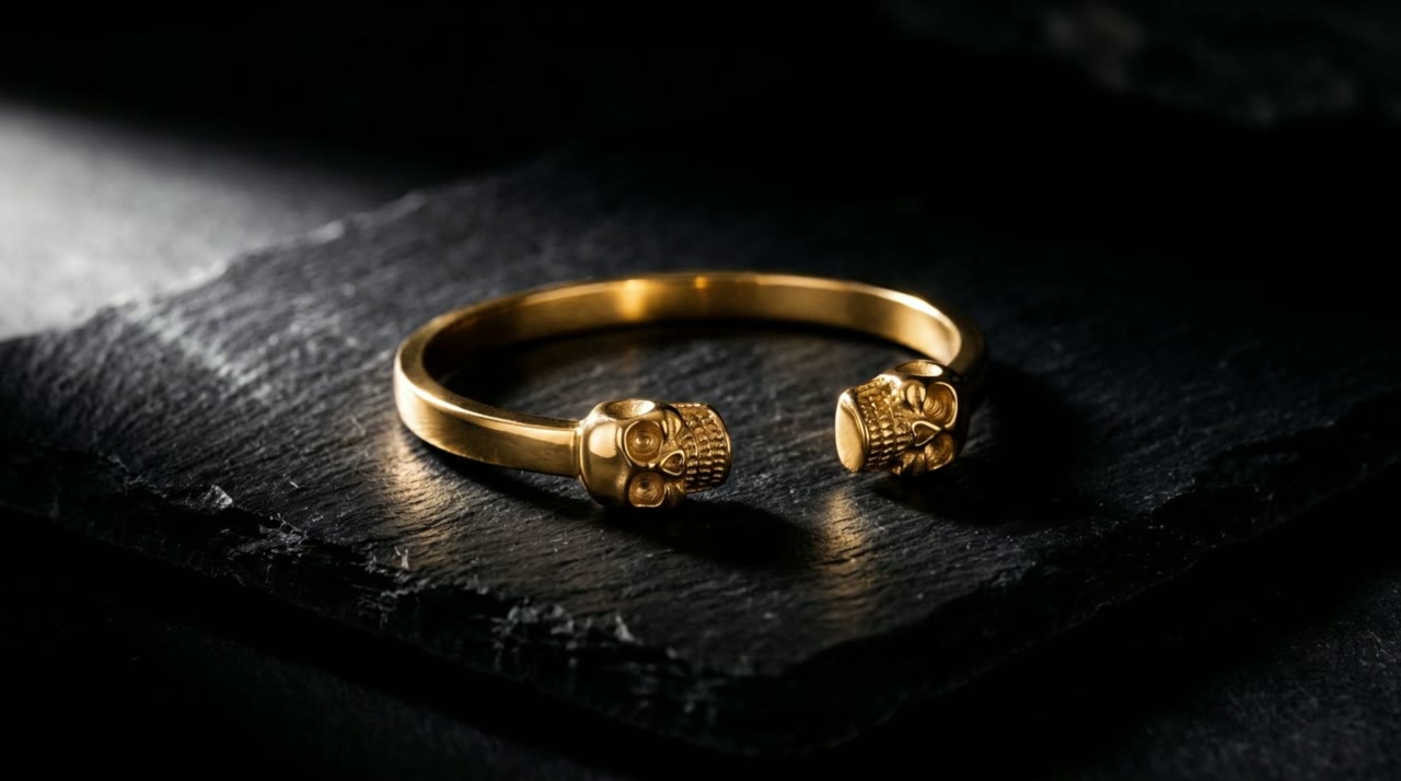 Pharaoh Skull Cuff on slate