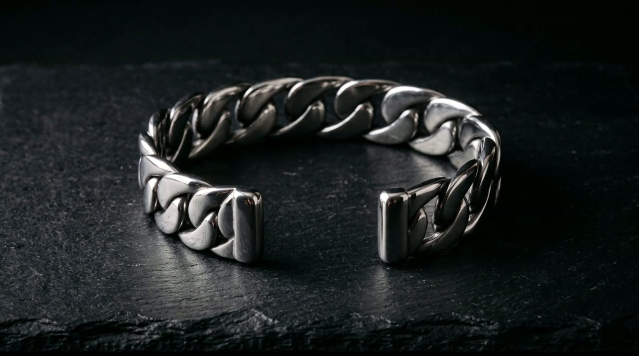 Pillar Link Cuff on slate