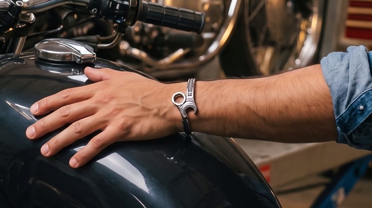 Piston Wheel Cuff worn in the scene