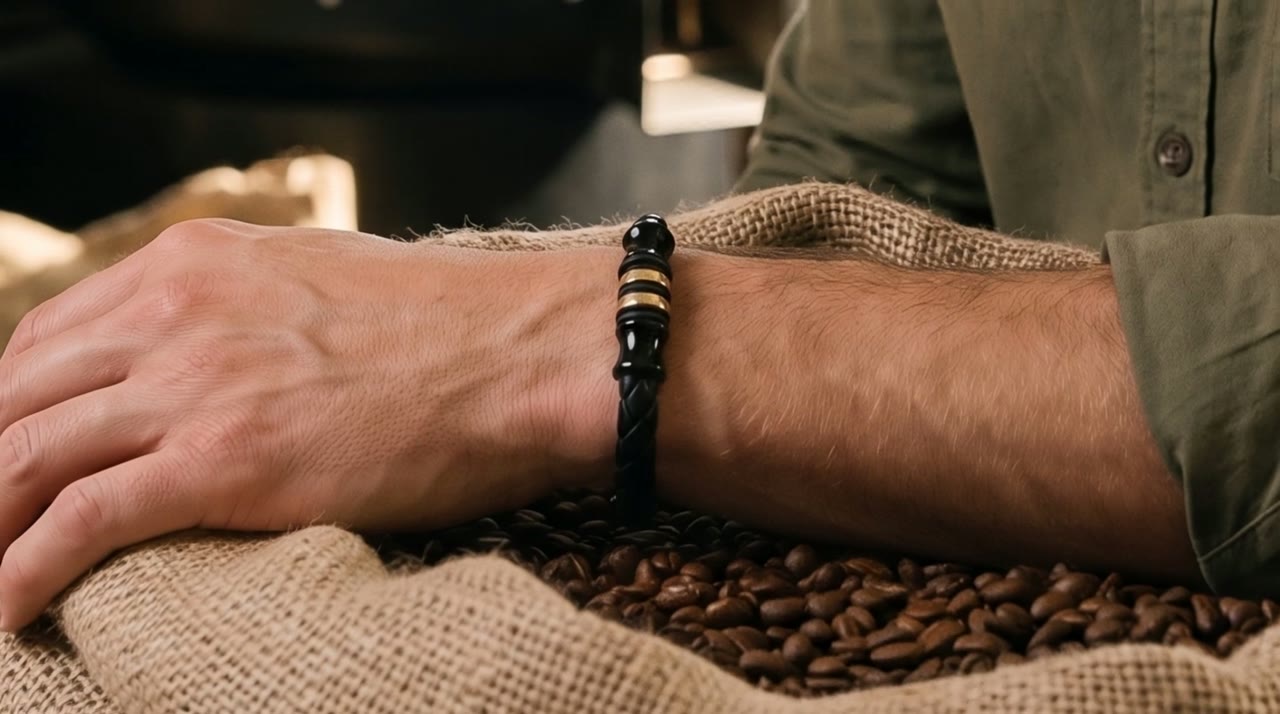 Scarab Banded Cord worn in the scene