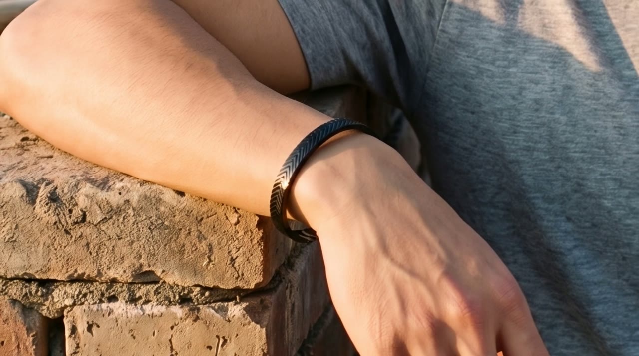 Sphinx Chevron Cuff worn in the scene
