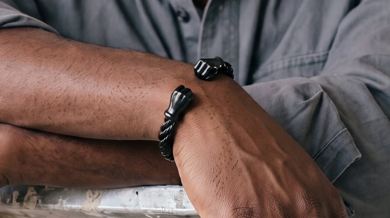 Sphinx Fist Cuff worn in the scene
