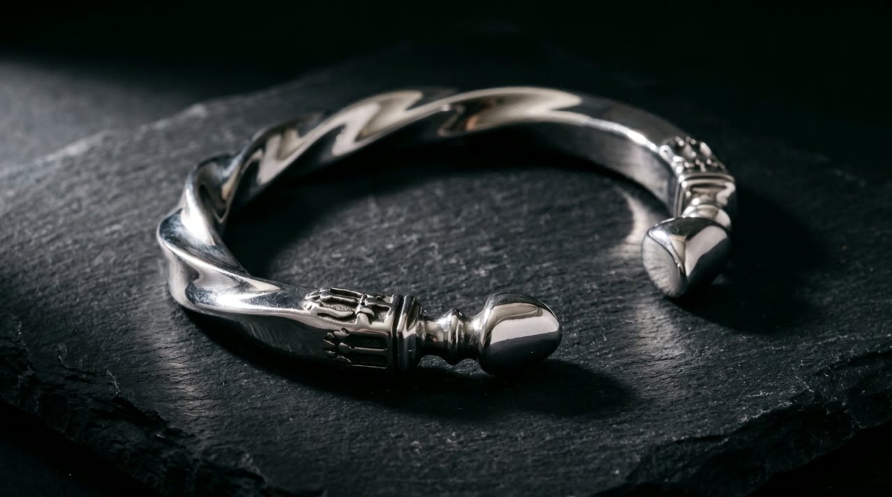 Sphinx Twist Cuff on slate