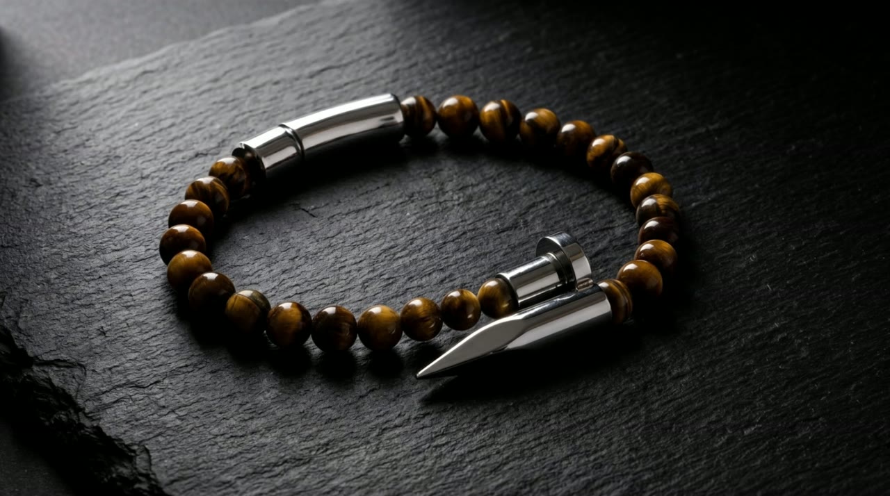 Tiger Spike Bracelet on slate