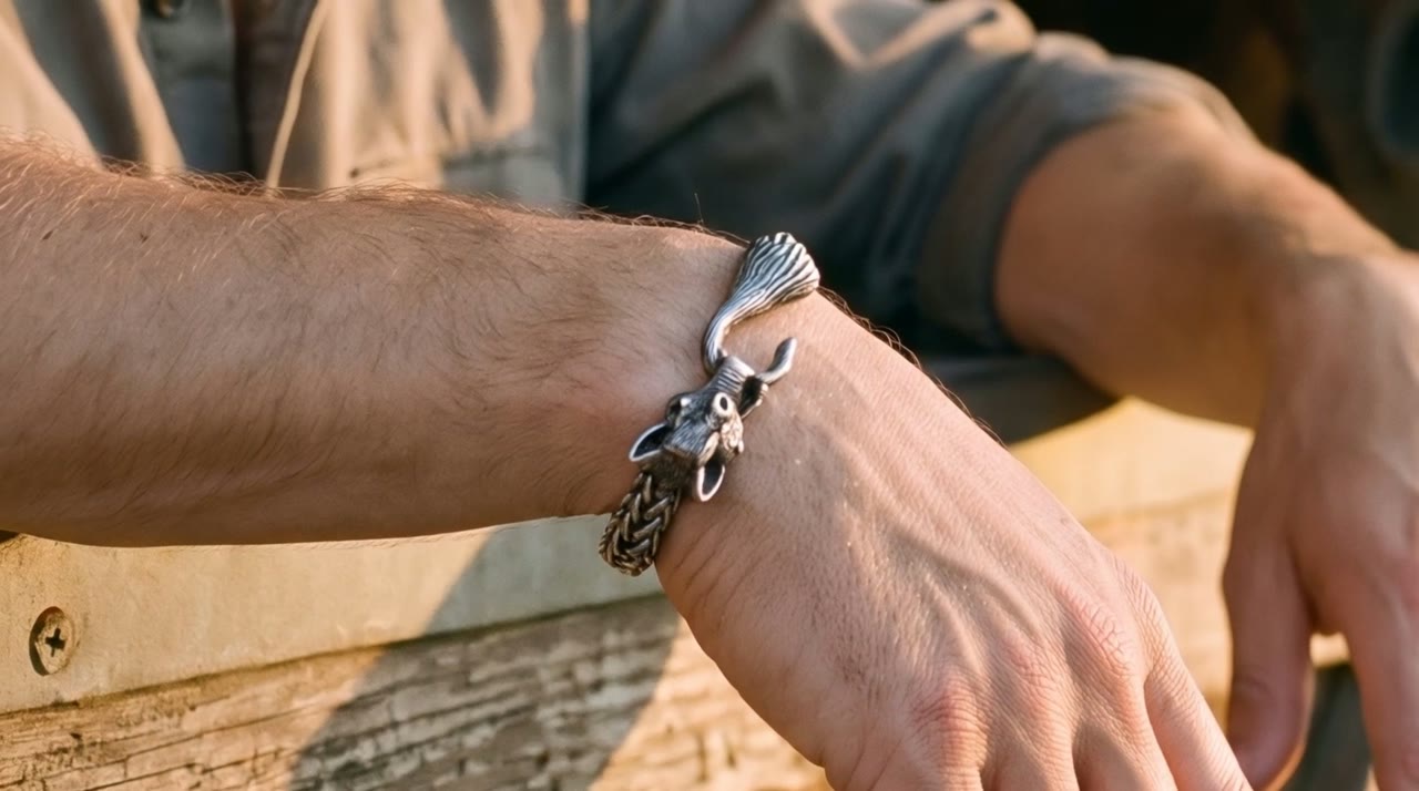 Wolf Head Chain worn in the scene