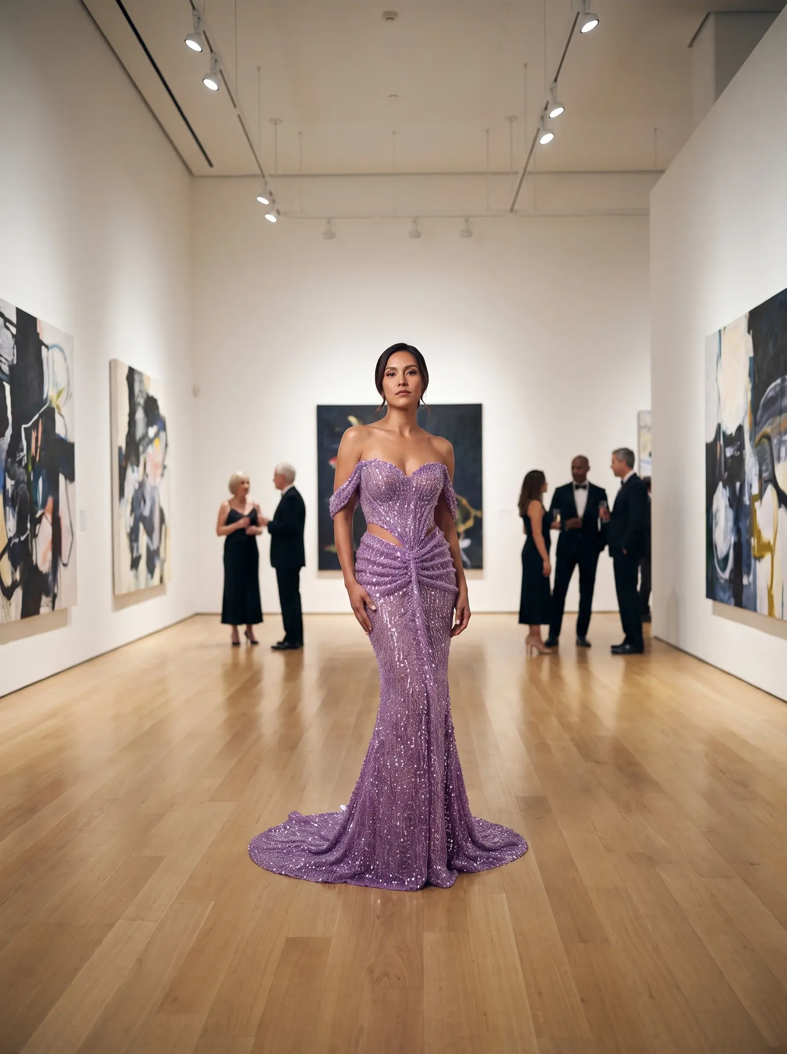 Lilac Iris mermaid gown occasion photograph