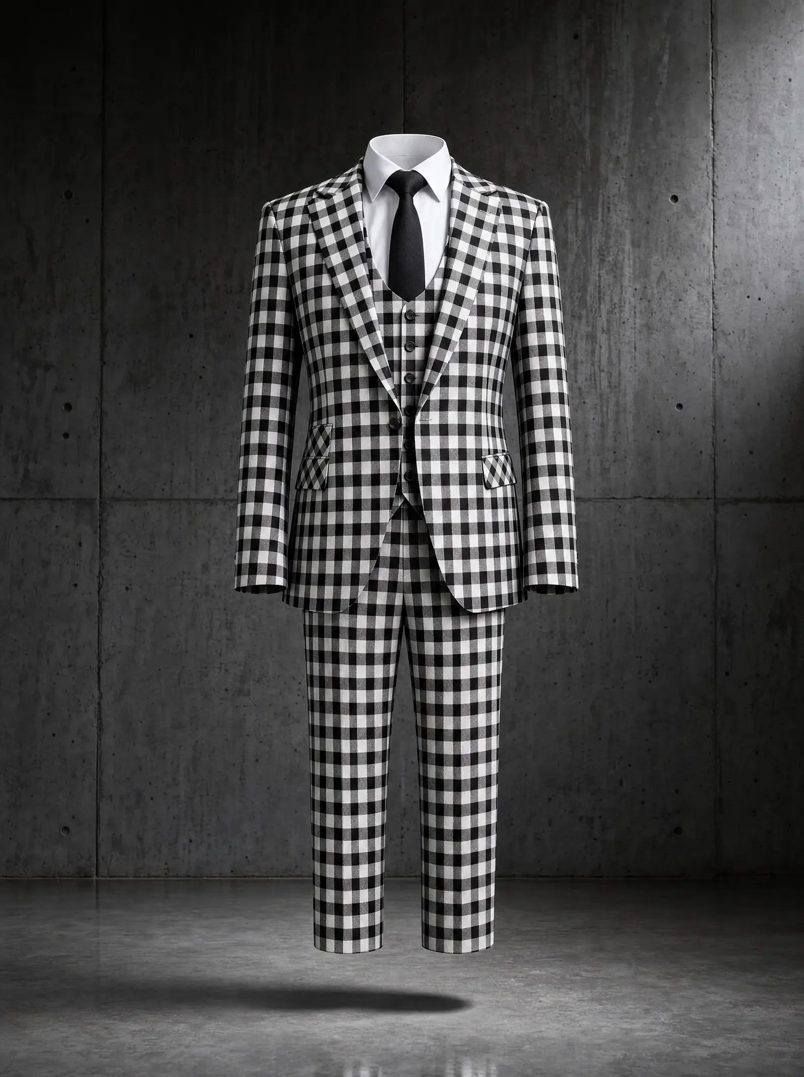 Black and white gingham Joppa three piece suit, ghost