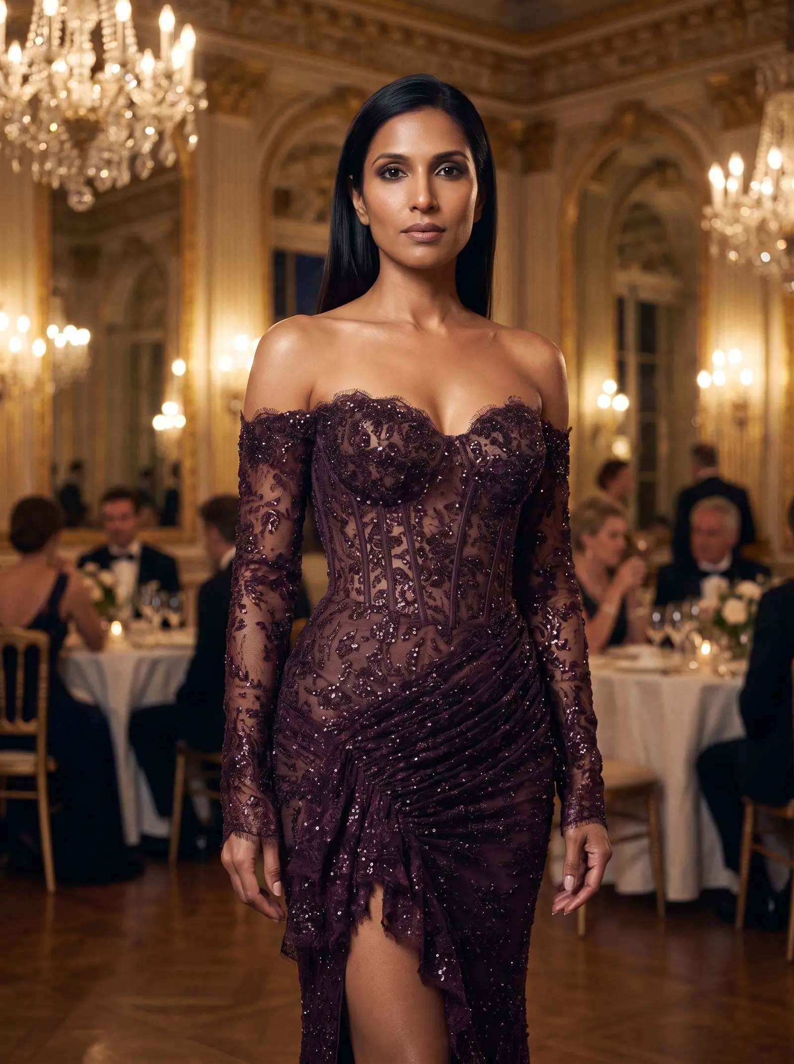 Plum Nocturne gown occasion photograph