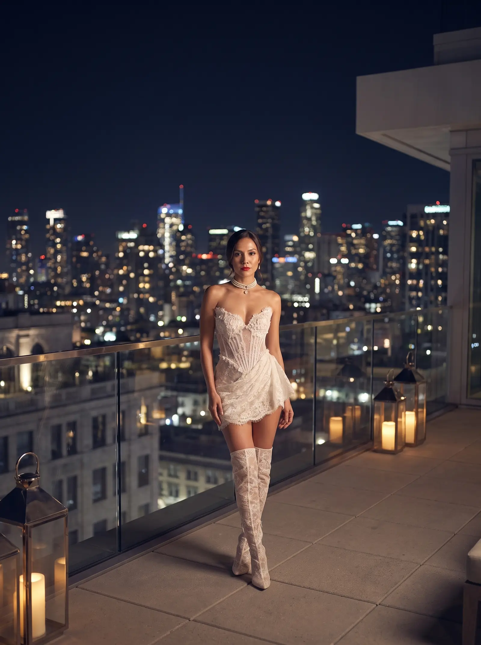 Ivory lace Encore reception dress occasion photograph
