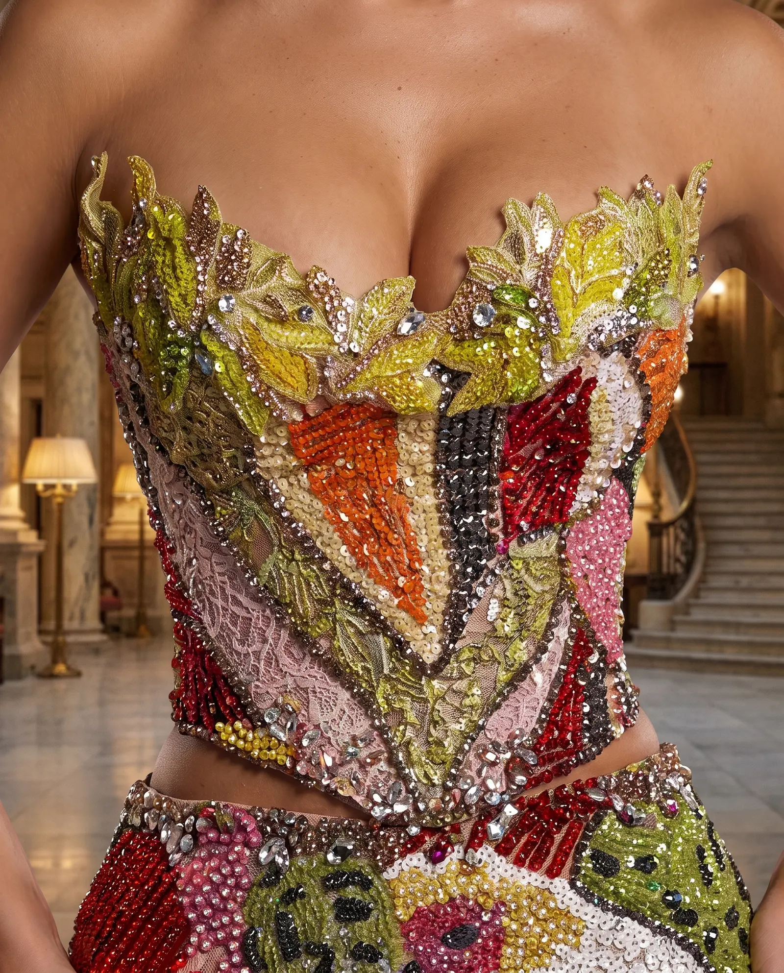 Mosaic Paradise mermaid gown occasion photograph