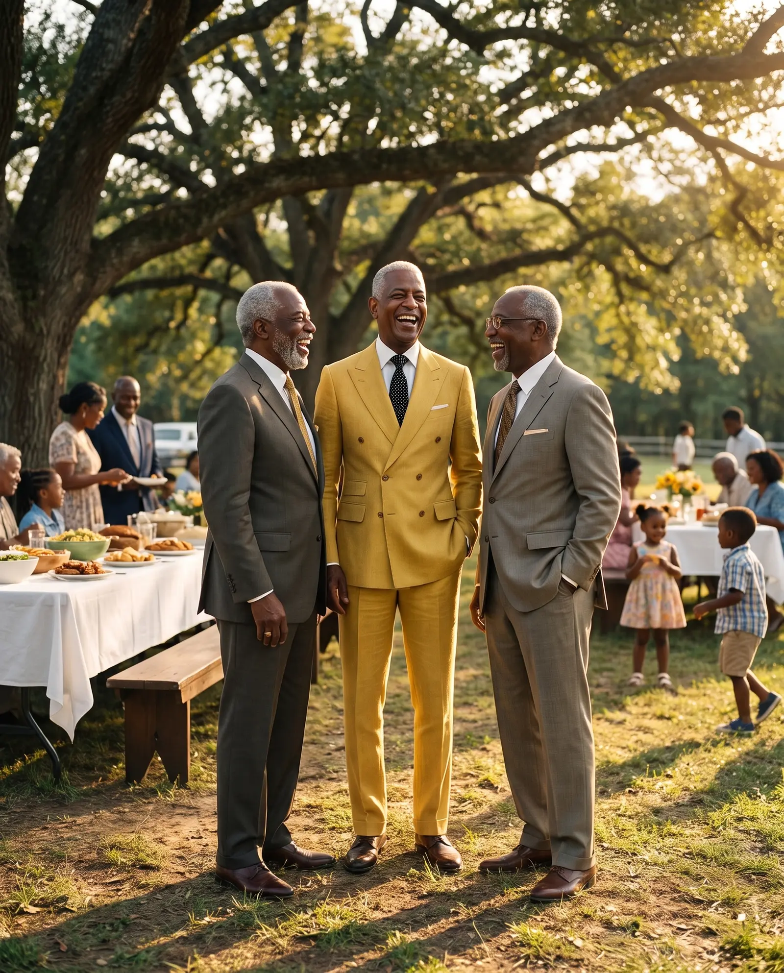 Mustard Jubilee suit occasion photograph