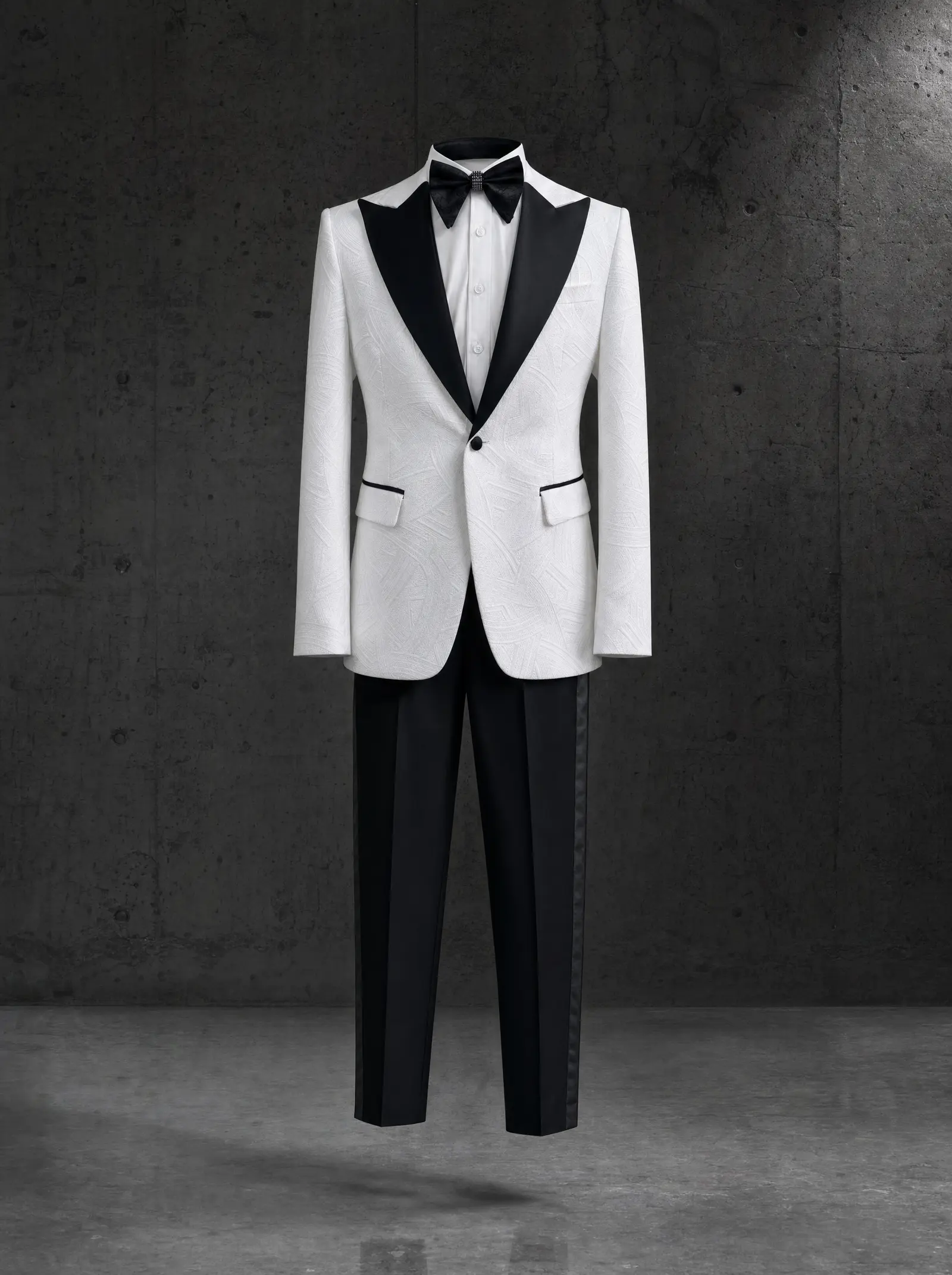 White jacquard Siena tuxedo