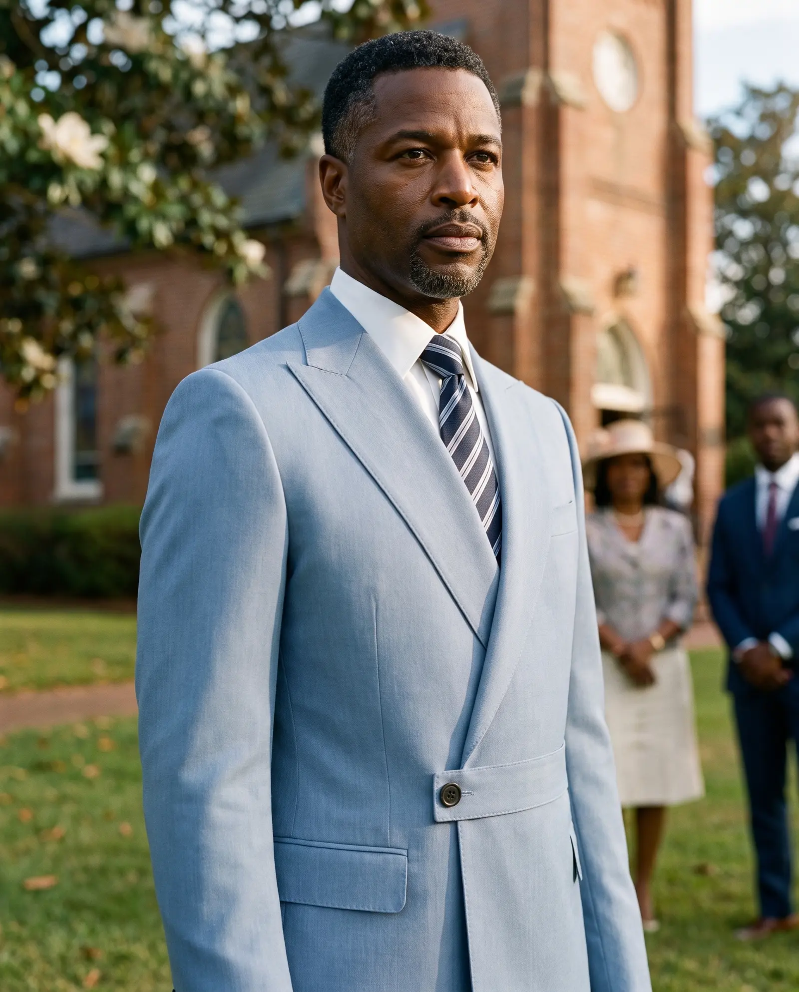 Sea blue Galilee suit occasion photograph