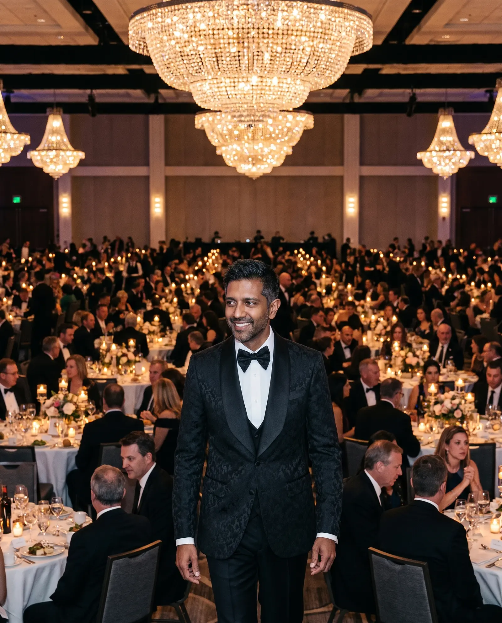 Black paisley jacquard Albemarle three piece tuxedo