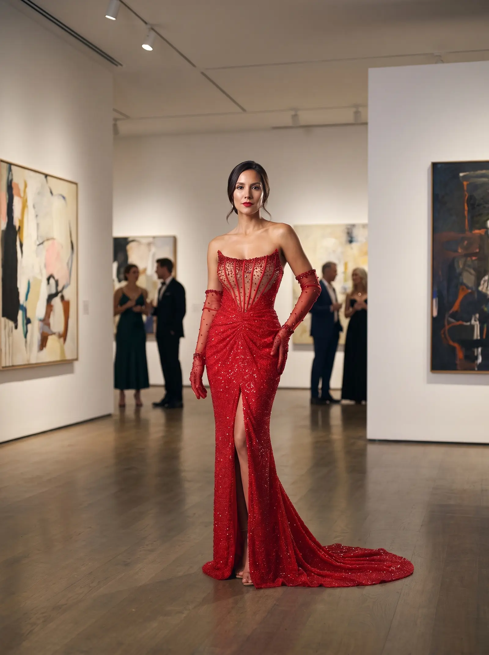 Scarlet Opera gown occasion photograph