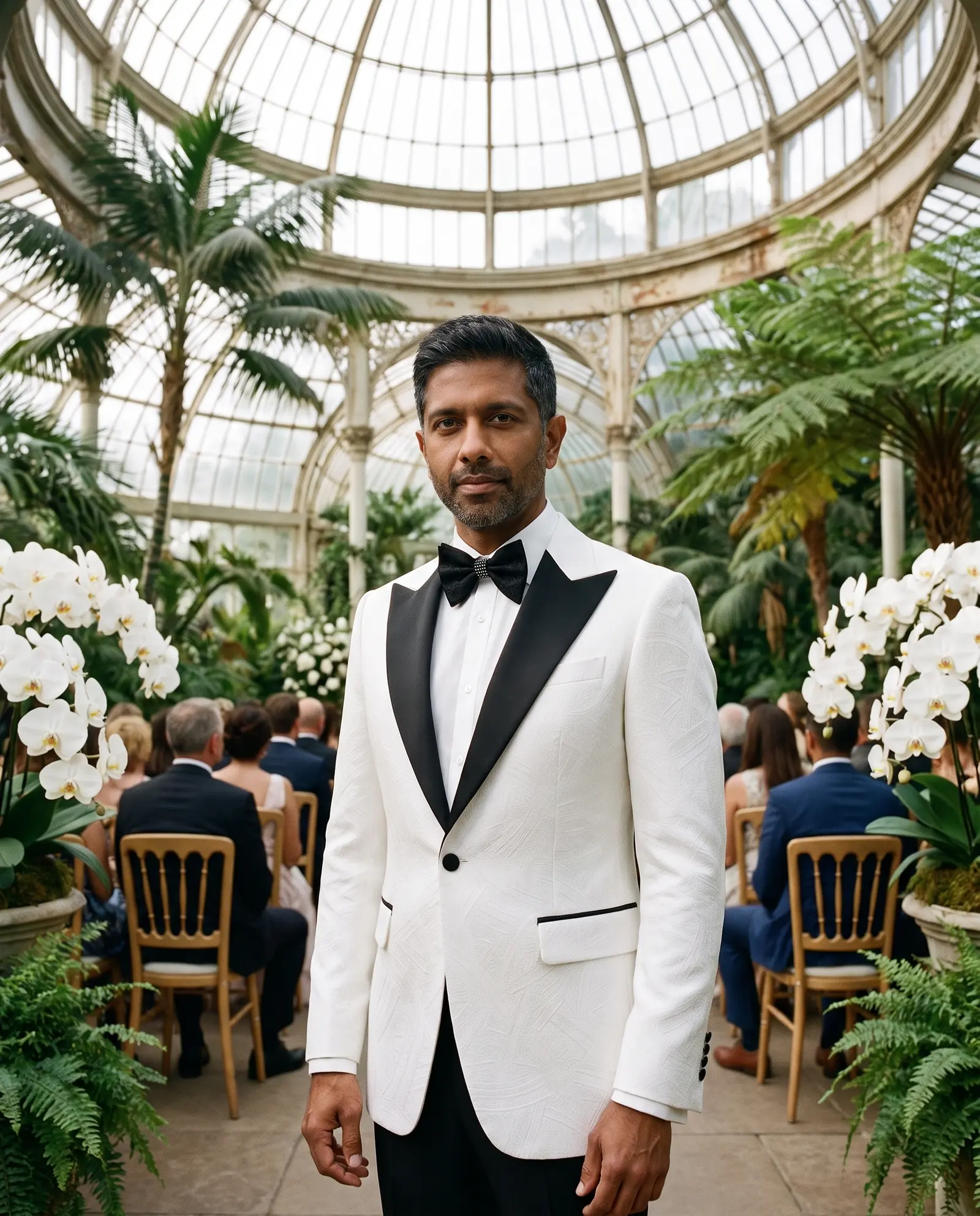 White jacquard Siena tuxedo
