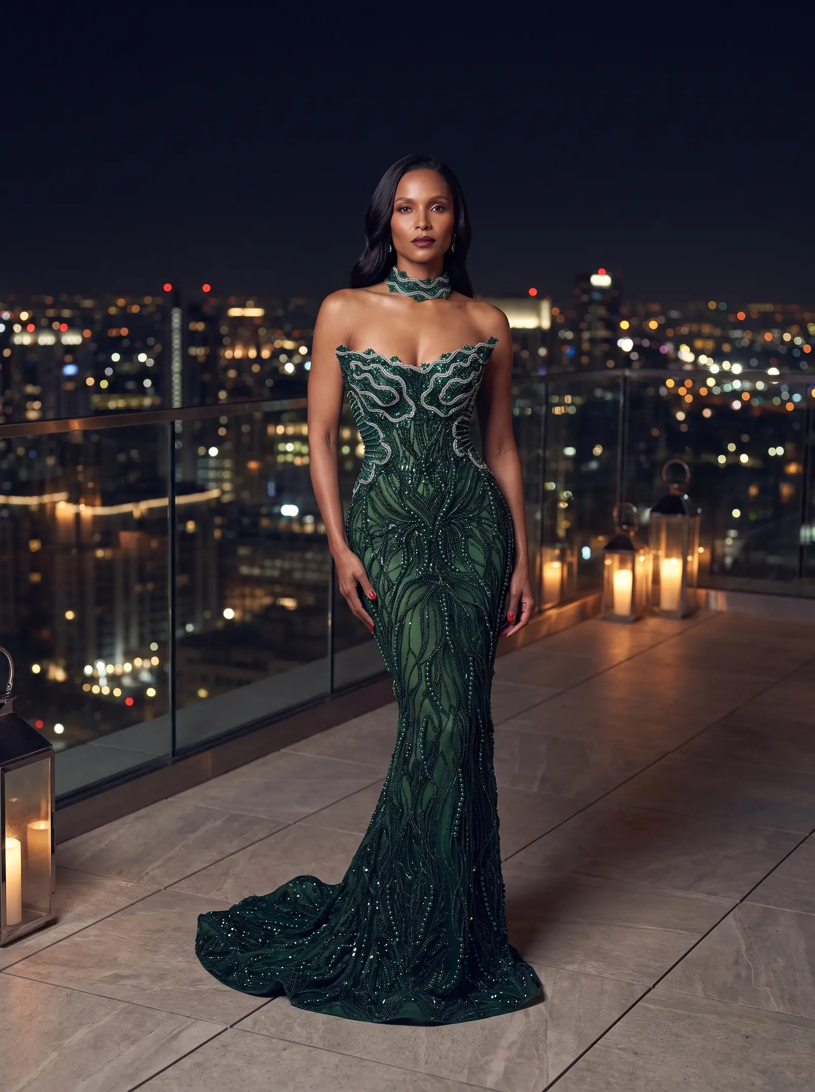 Emerald Ivy mermaid gown occasion photograph