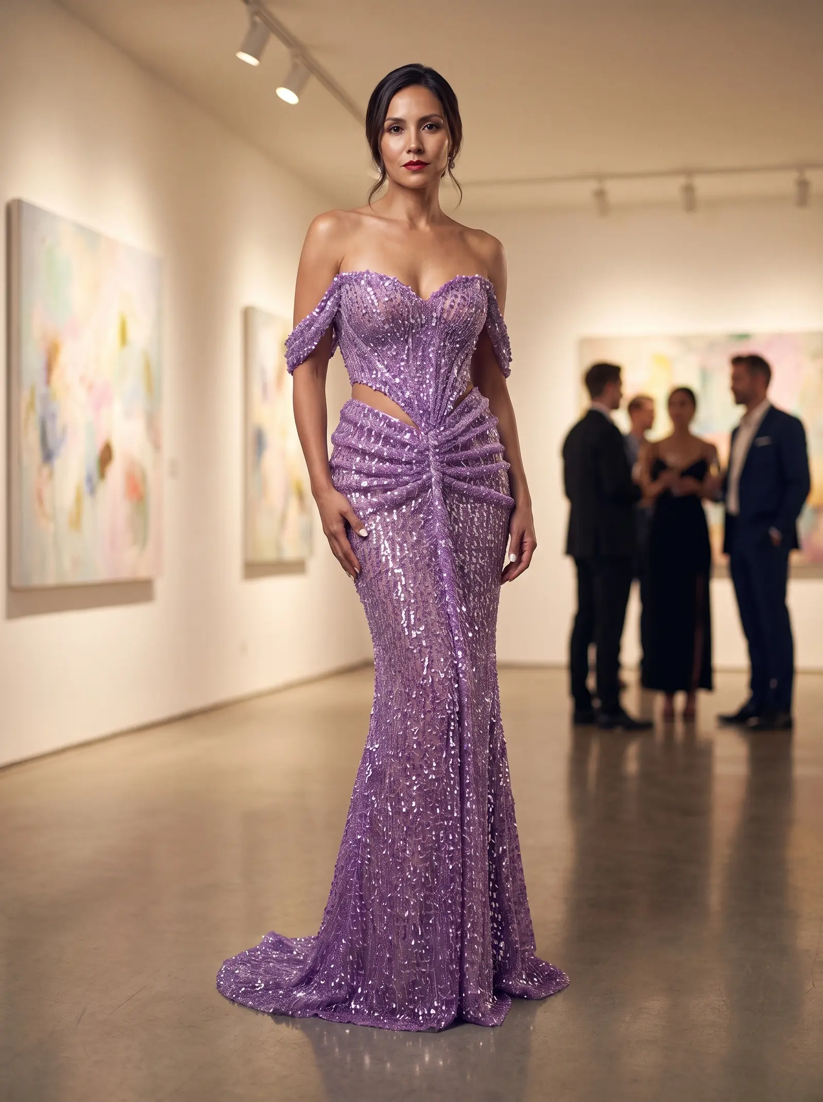Lilac Iris mermaid gown occasion photograph
