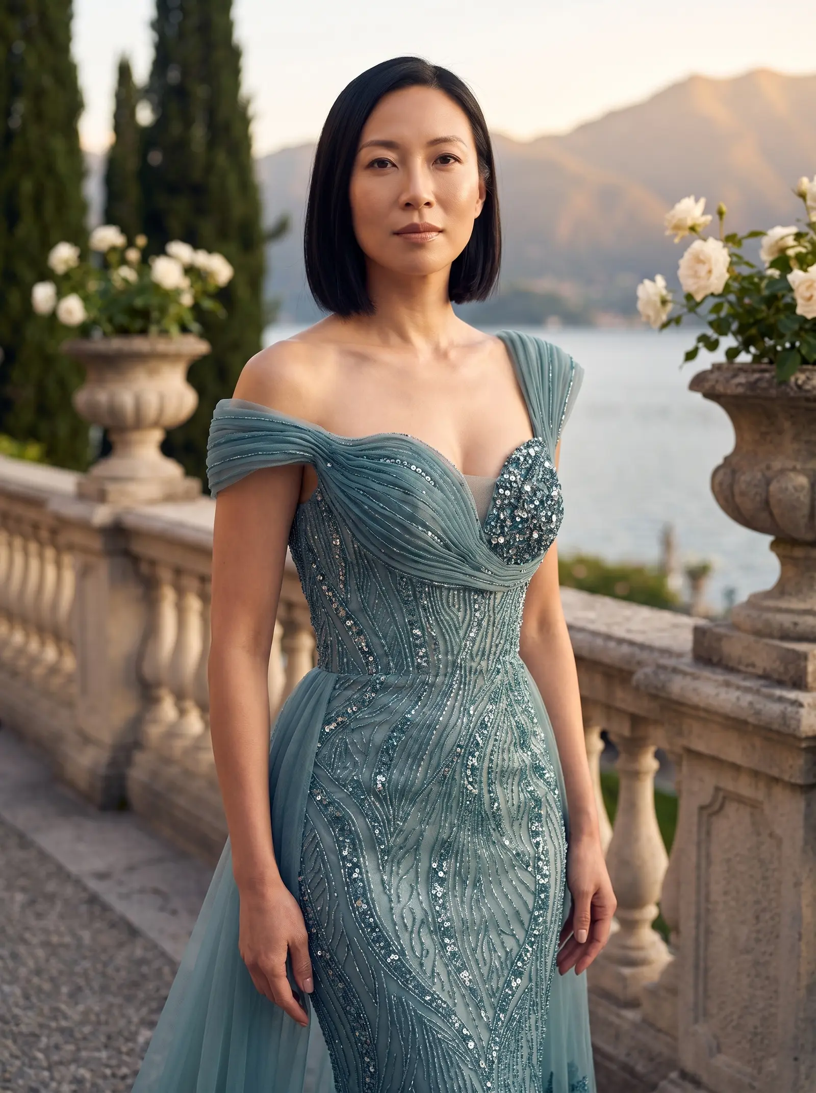 Teal Lagoon mermaid gown occasion photograph