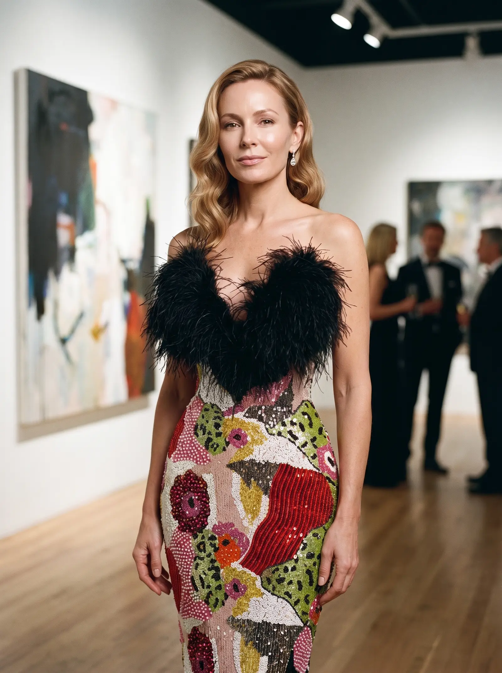 Mosaic Plumage column gown occasion photograph