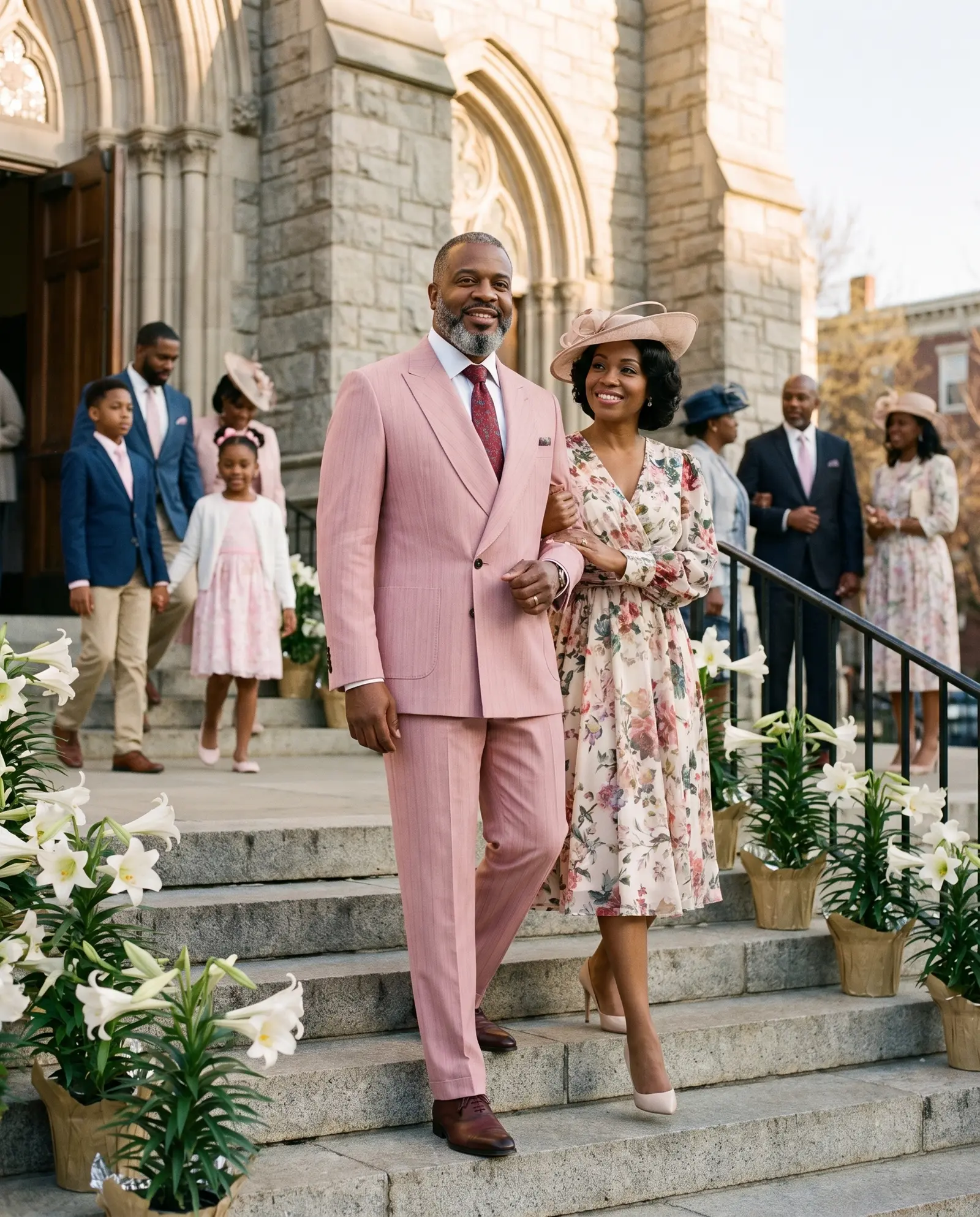 Pink pinstripe Antioch suit
