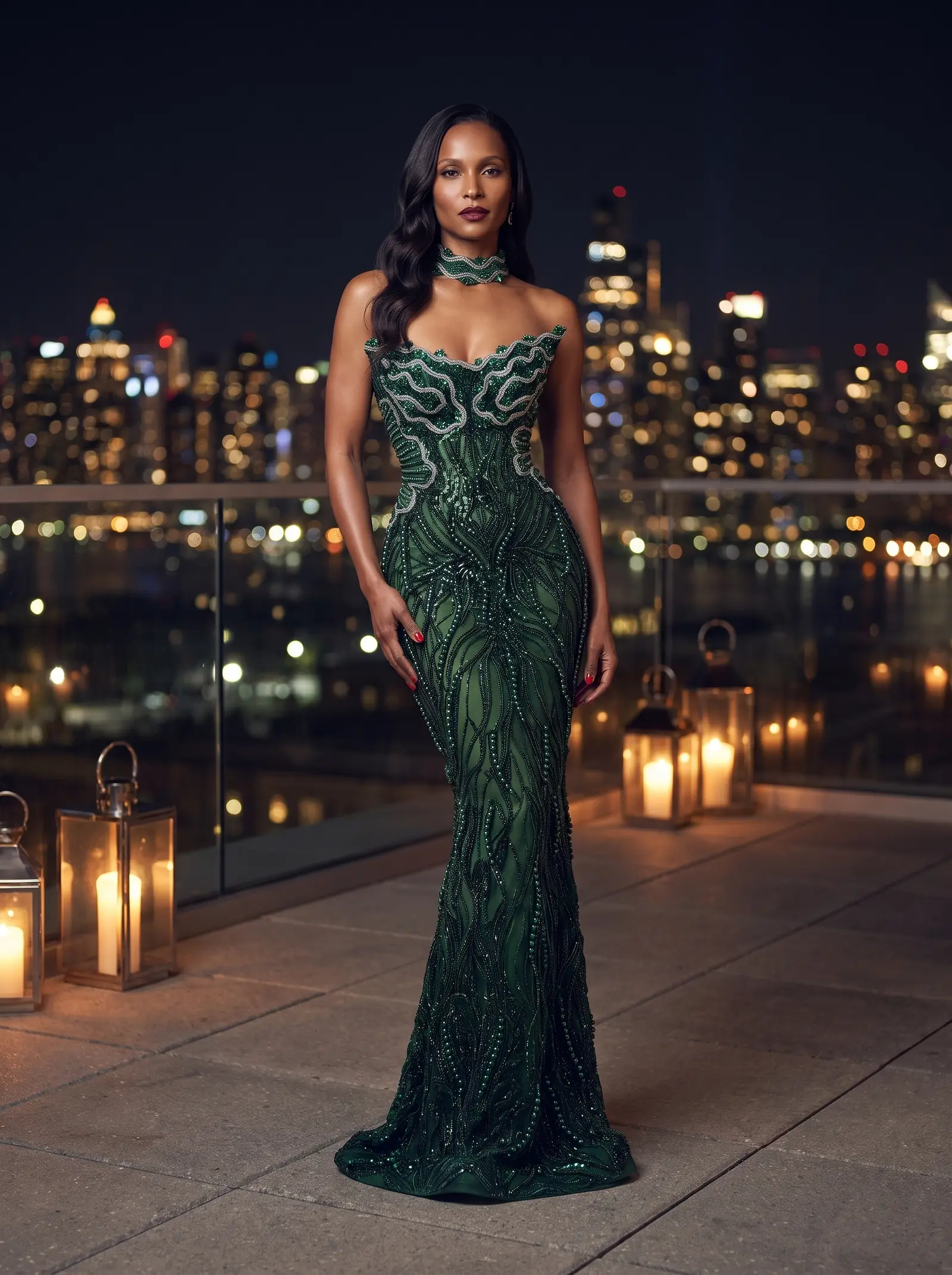 Emerald Ivy mermaid gown occasion photograph