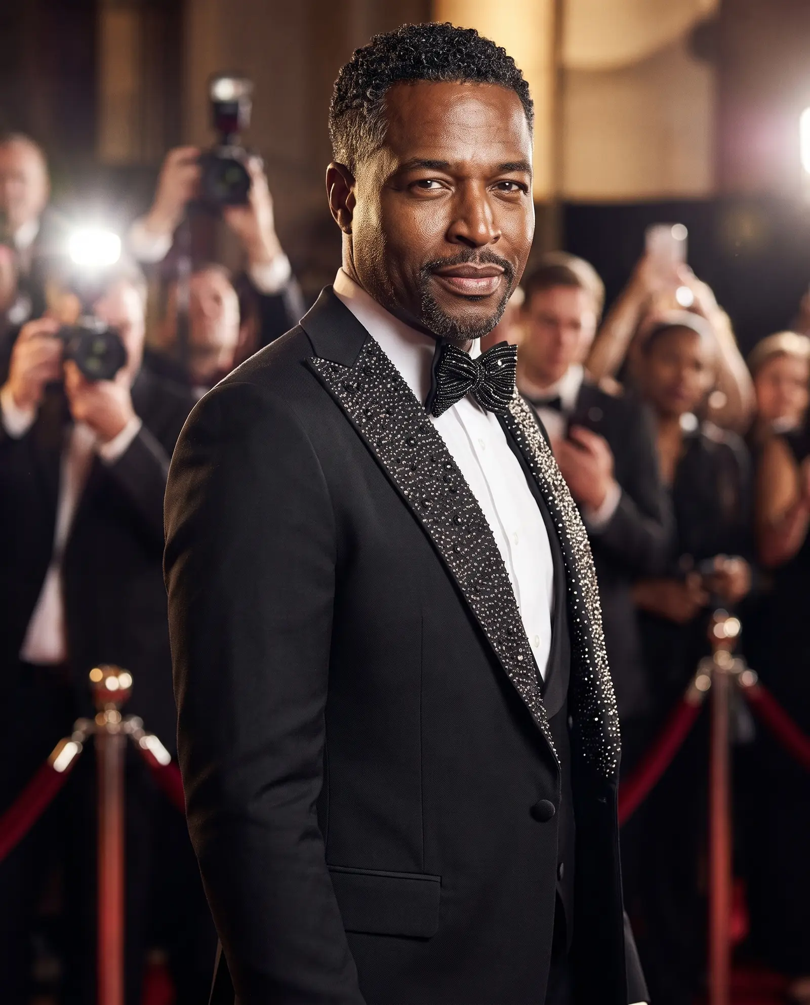 Black Monte Carlo three piece tuxedo occasion photograph