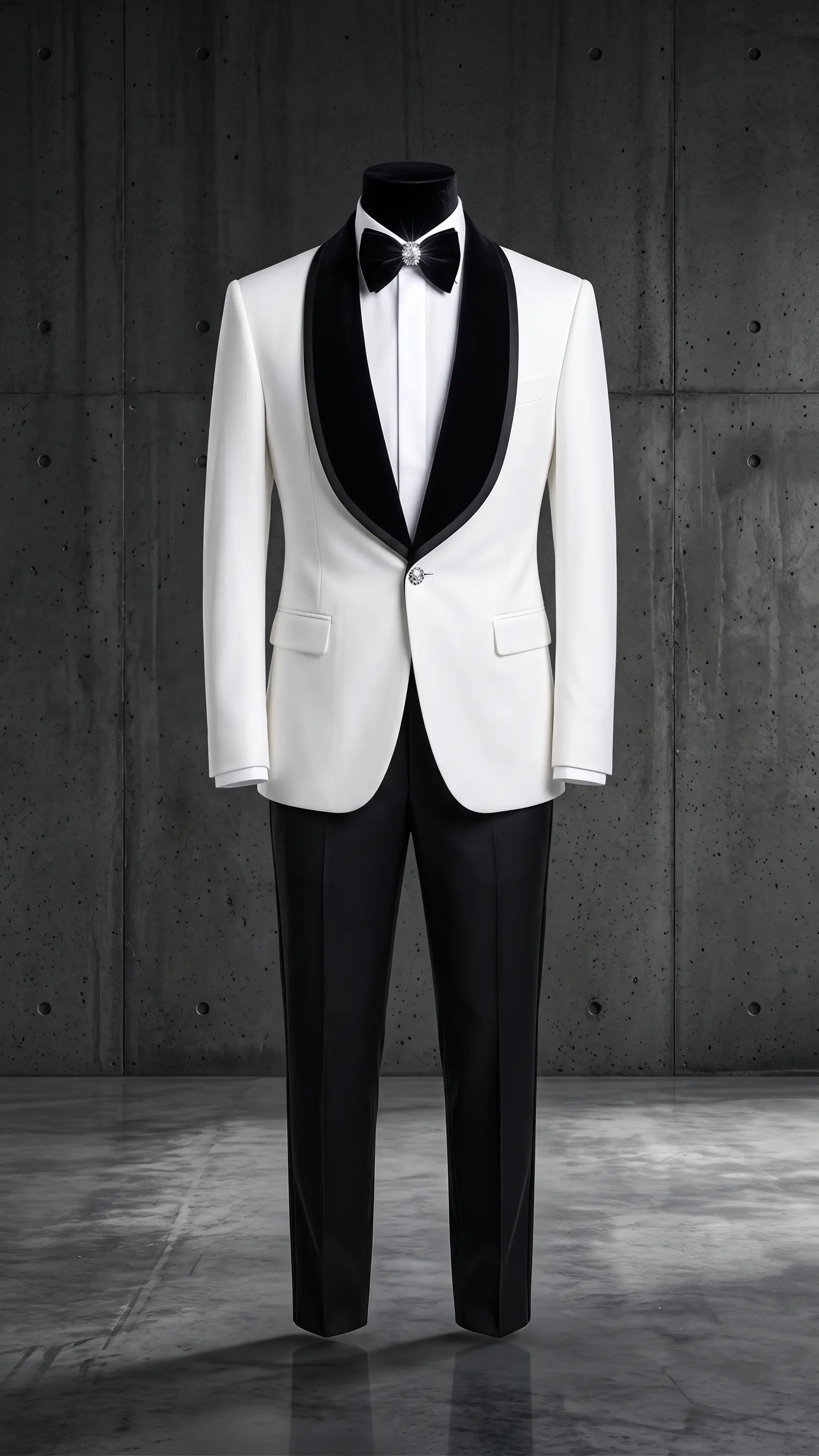 White Varenna three piece tuxedo