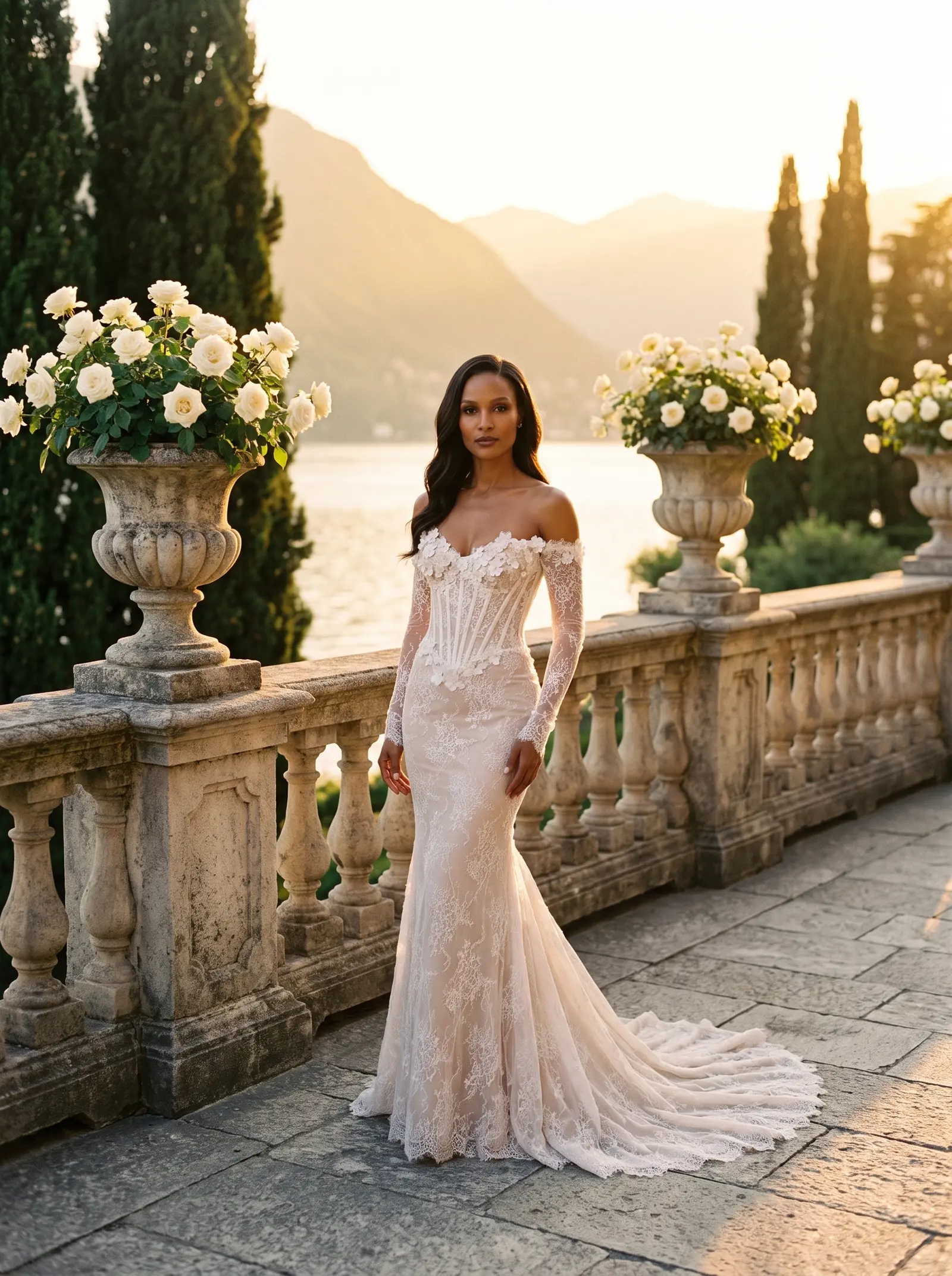 Ivory lace Evermore bridal gown occasion photograph