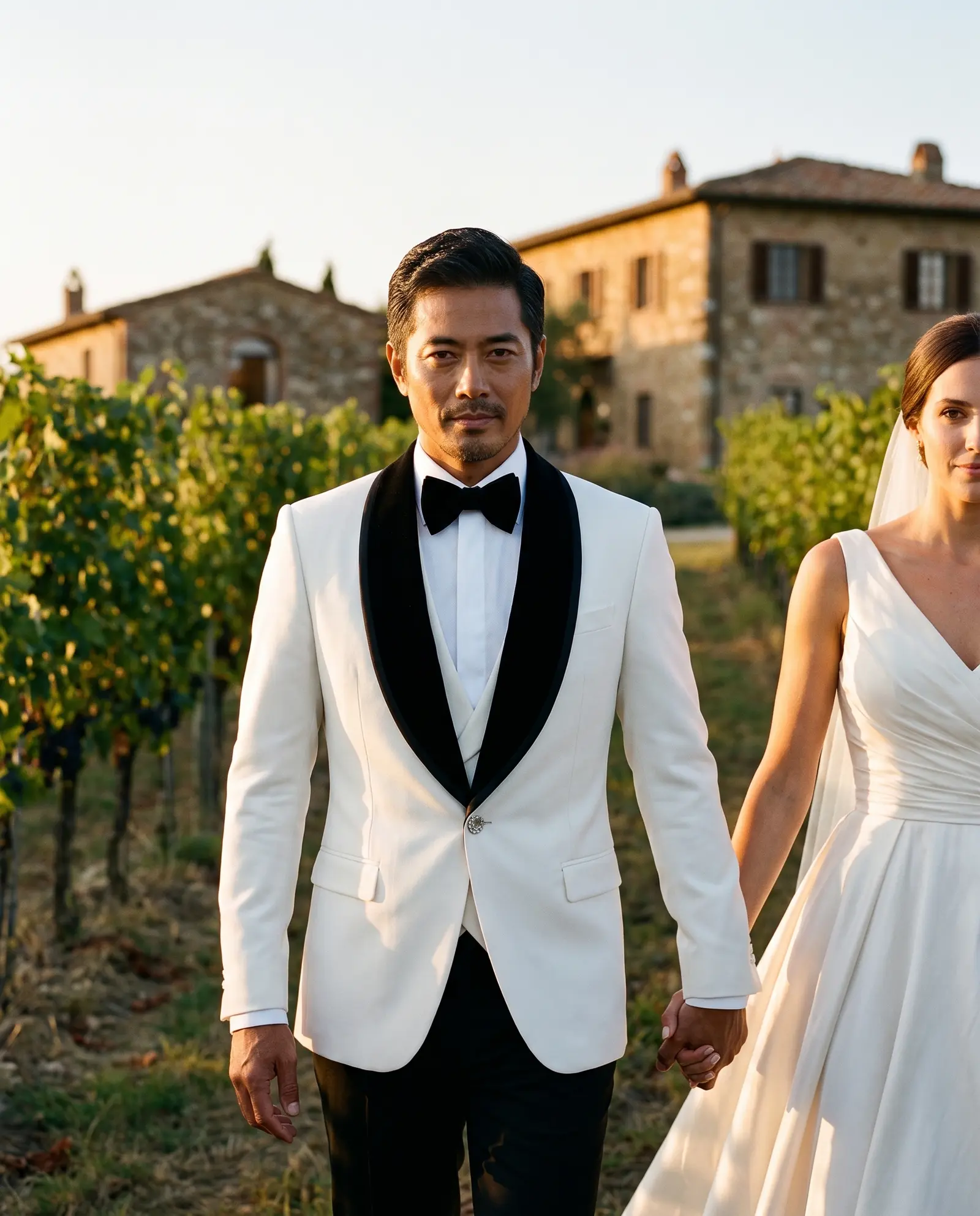 White Varenna three piece tuxedo