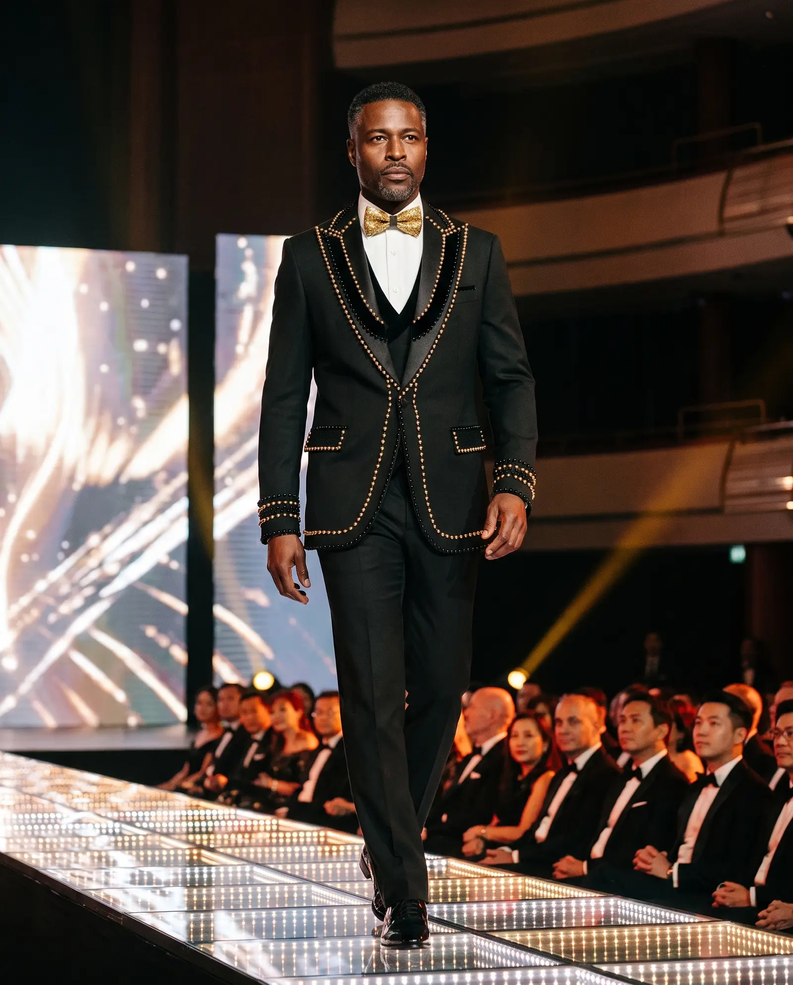 Black and pearl Outline tuxedo