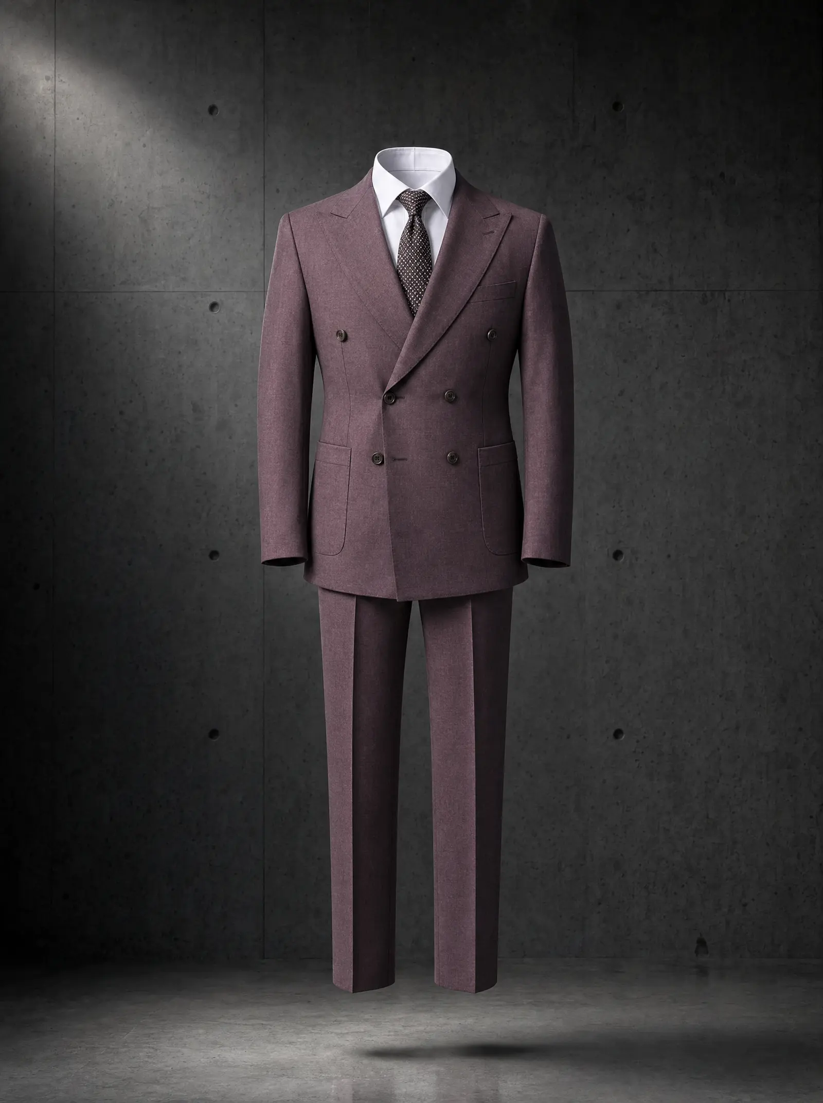 Mauve brown Salem suit, ghost