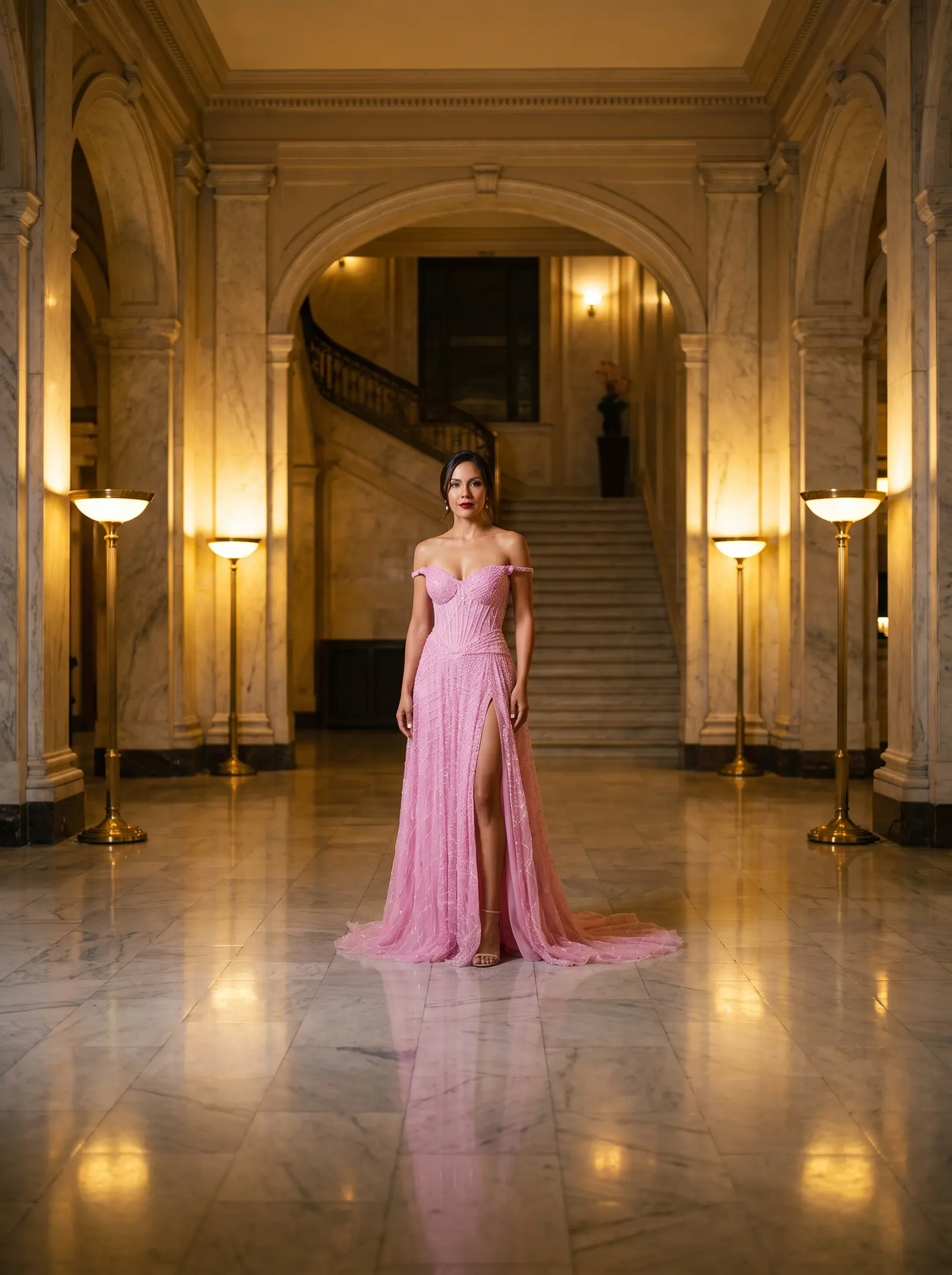Bubblegum pink Daydream gown occasion photograph
