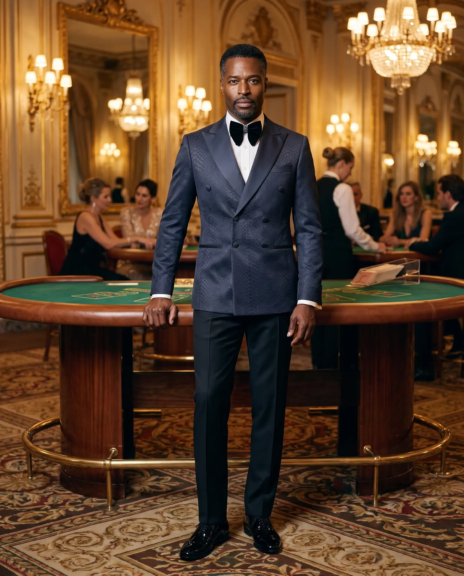Black croc jacquard Aston tuxedo occasion photograph