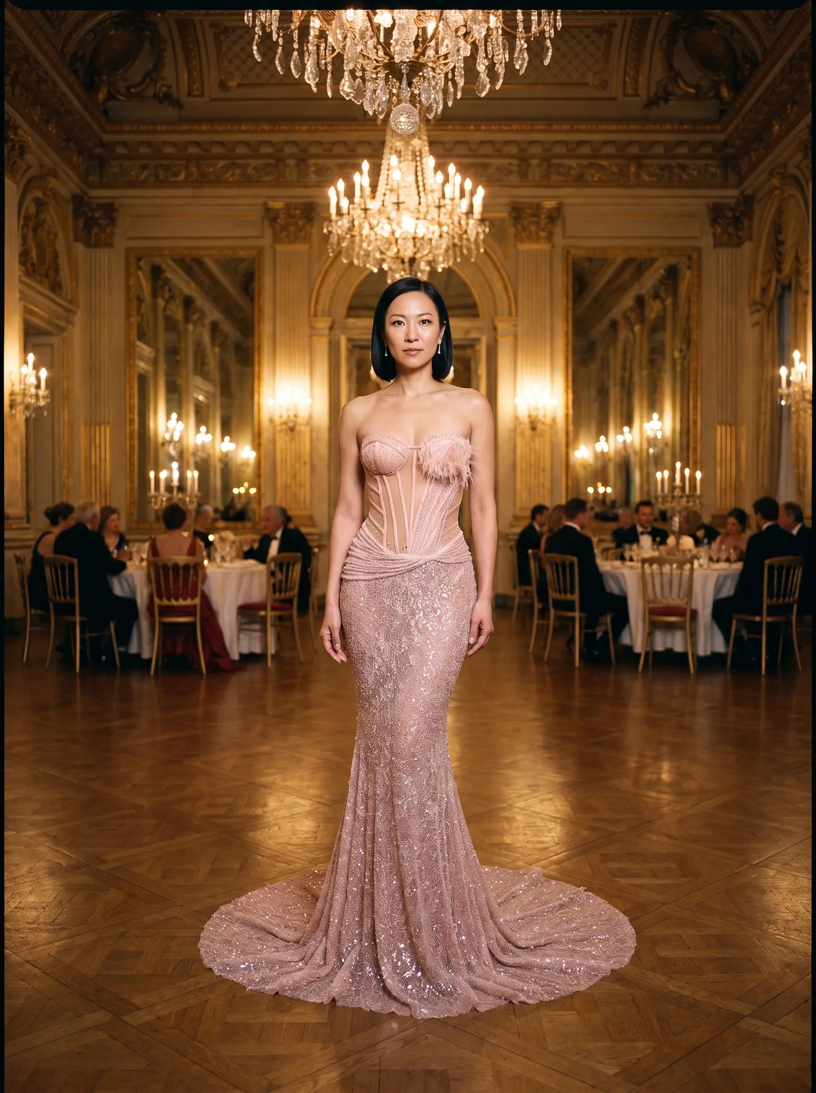 Blush Reverie mermaid gown occasion photograph