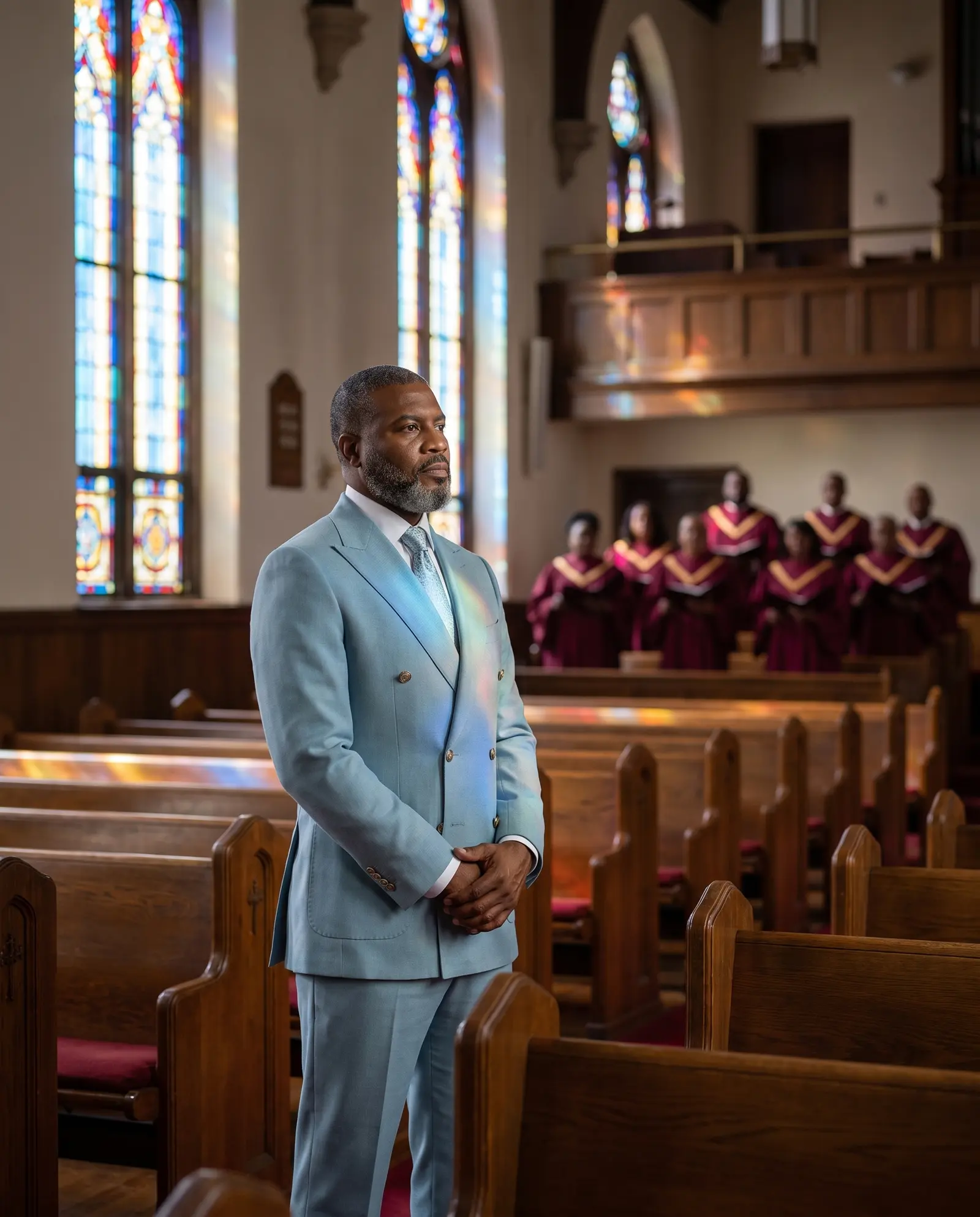 Pale aqua Shiloh suit occasion photograph