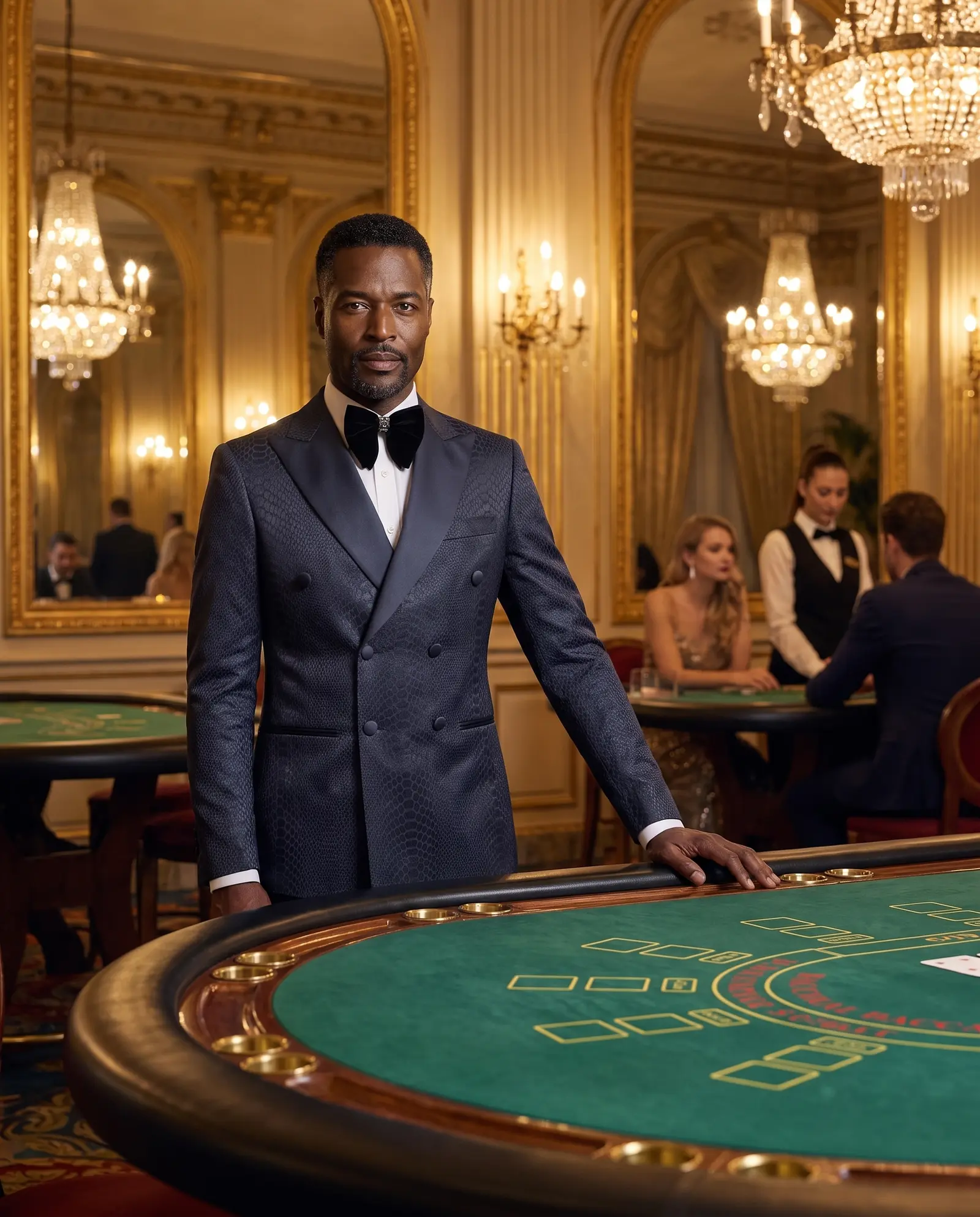 Black croc jacquard Aston tuxedo occasion photograph