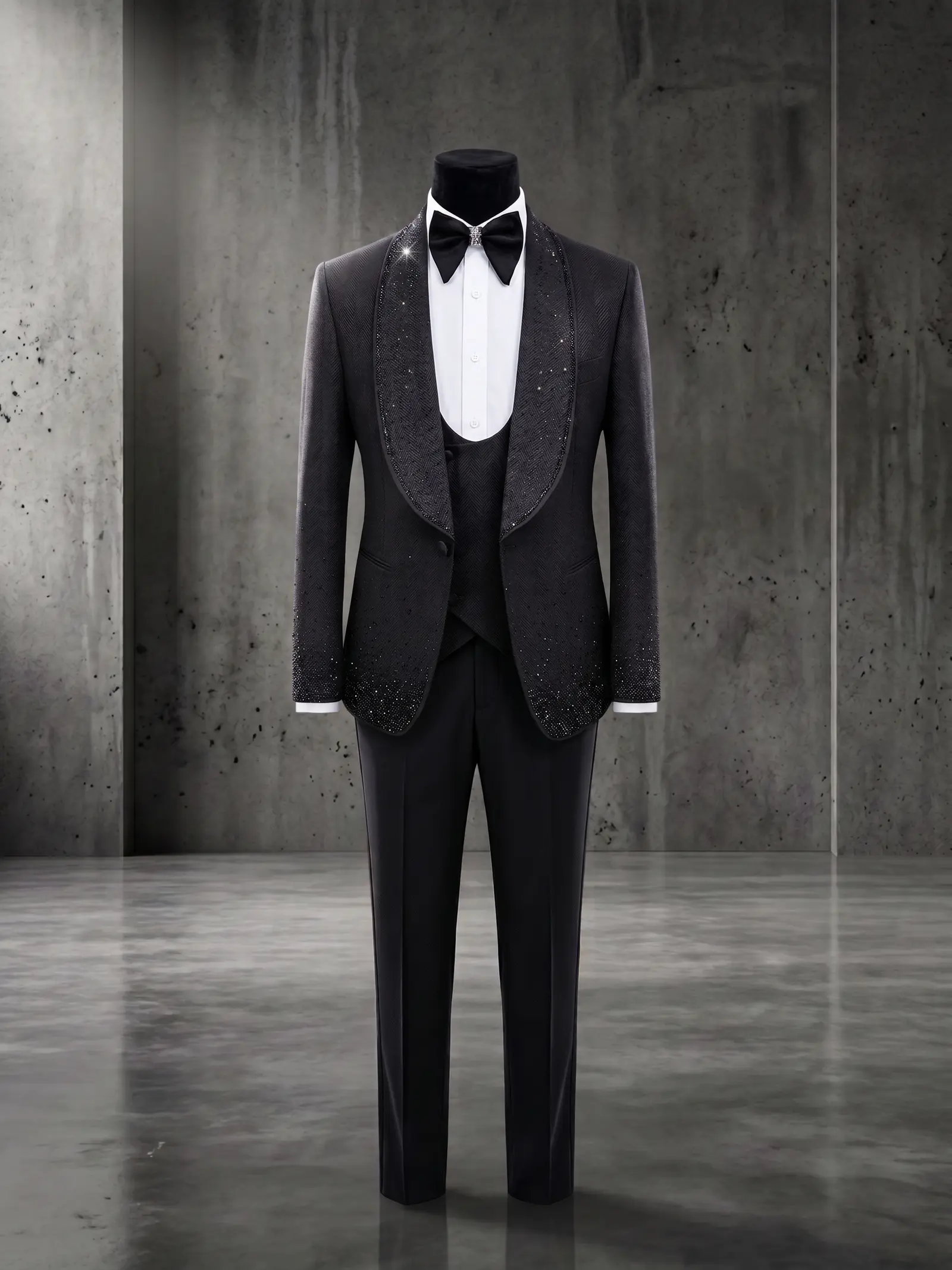 Black Lancaster three piece tuxedo, ghost