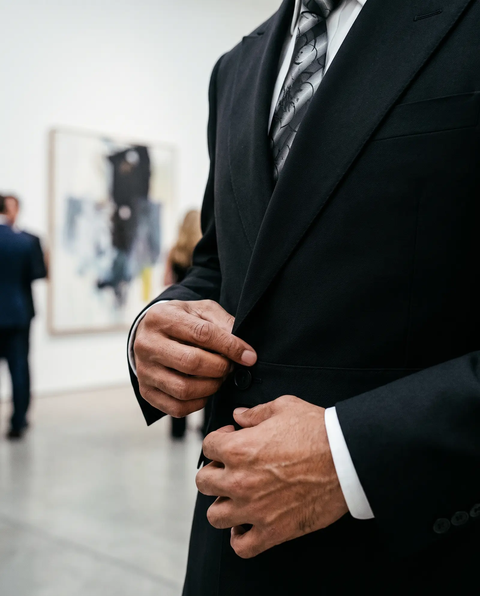 Black Belmont suit occasion photograph