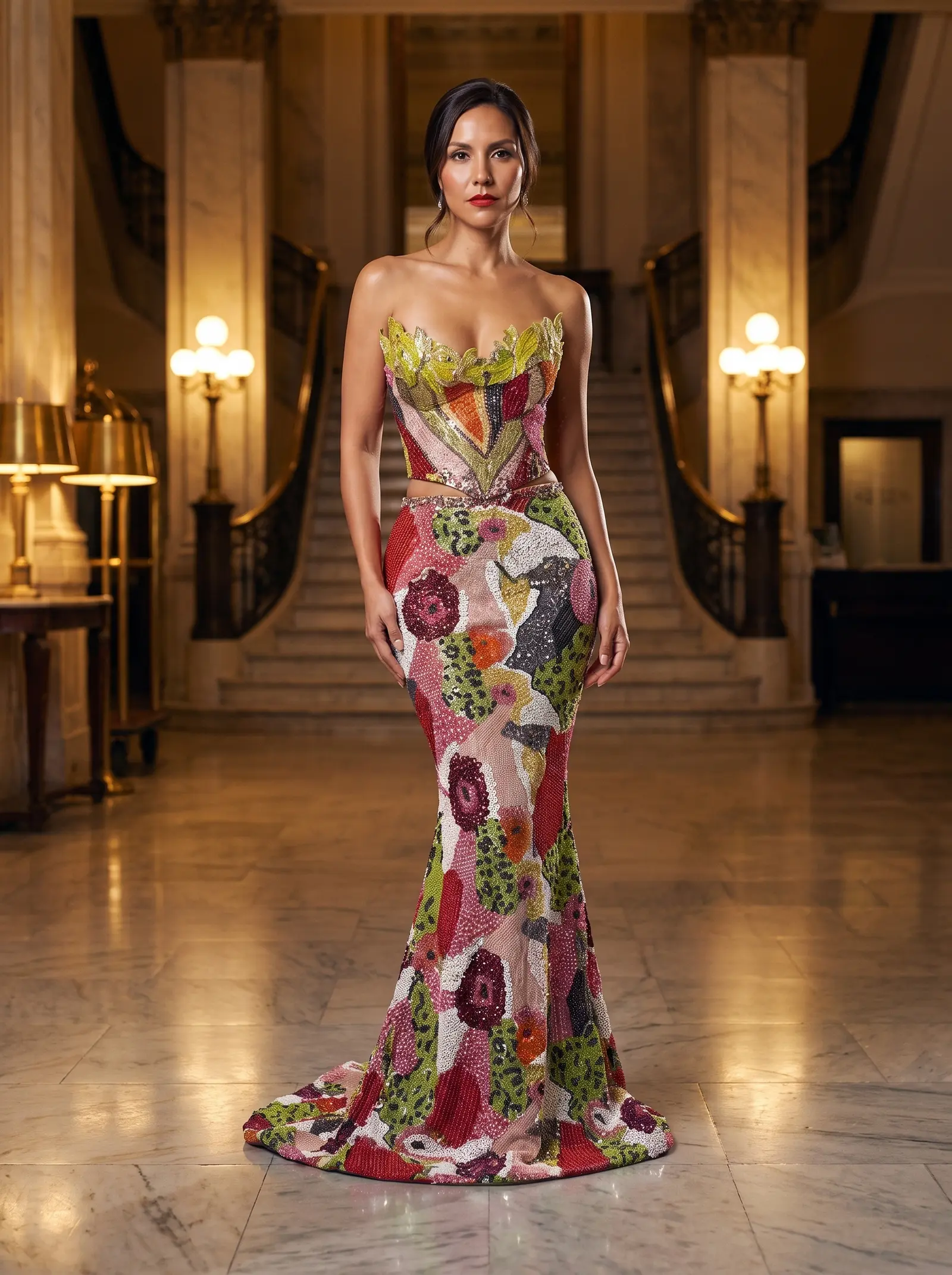 Mosaic Paradise mermaid gown occasion photograph